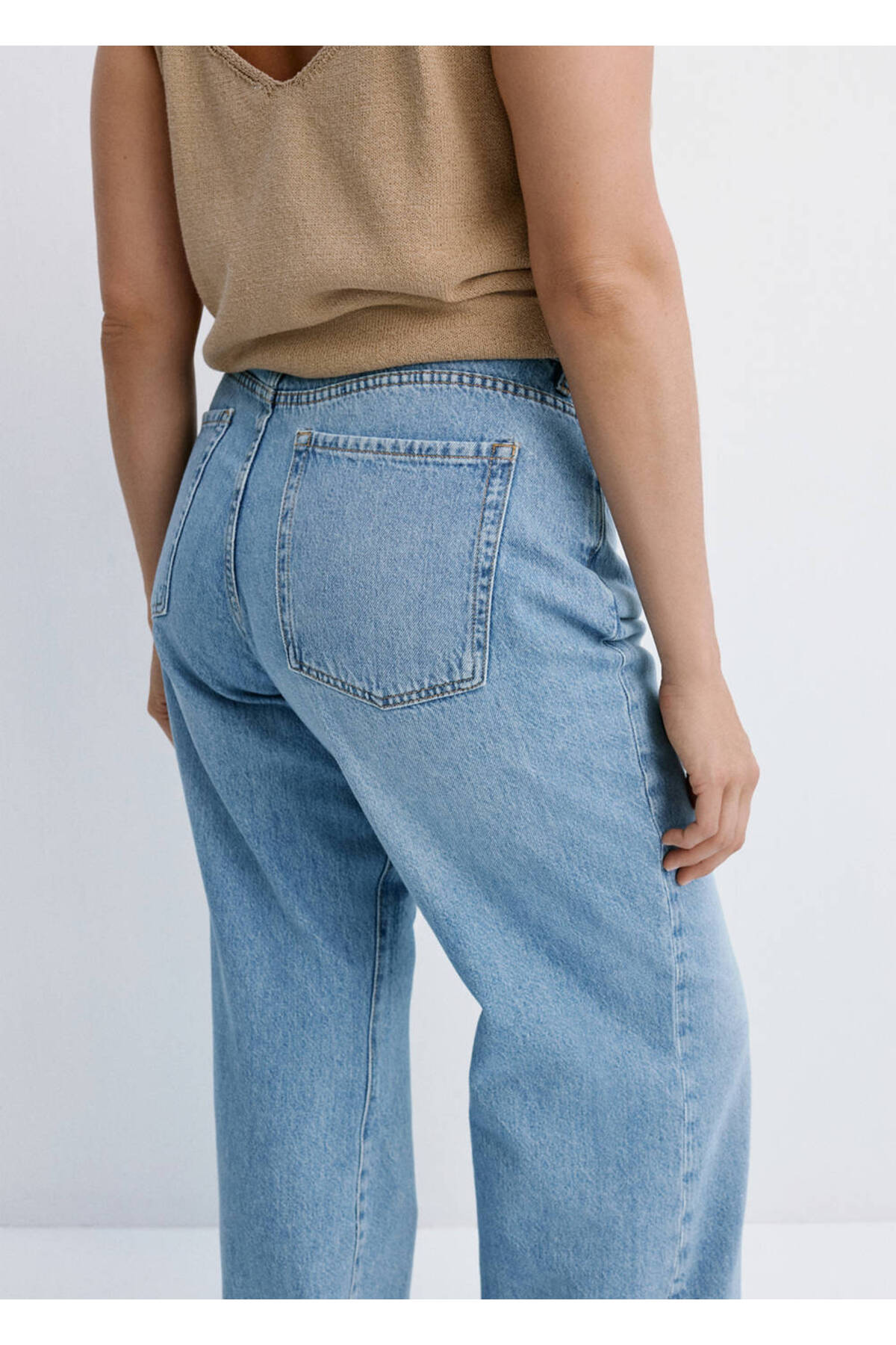 MANGO Woman Danila wide leg yüksek belli jean görsel 8
