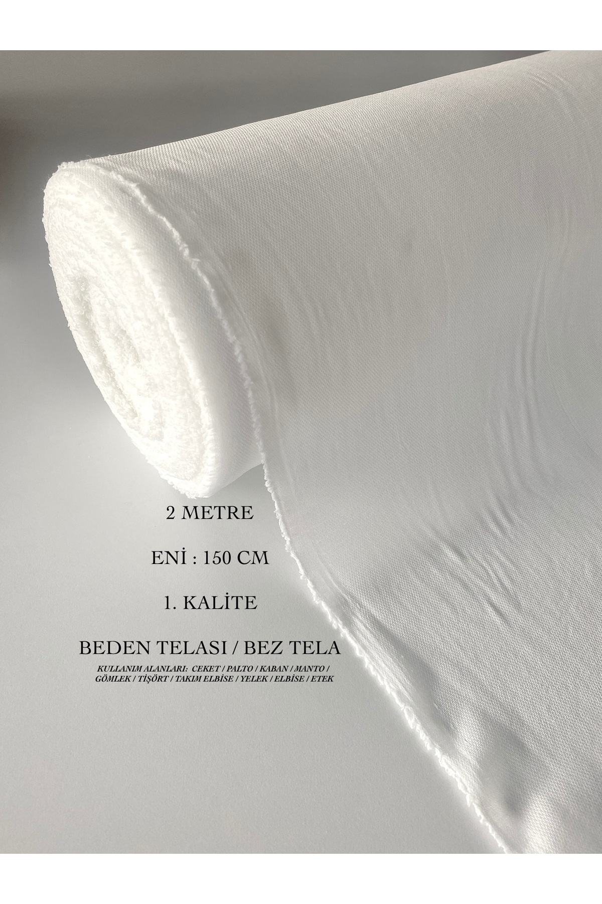 2 Meters, Width 150 Cm, 55 Gr, Easy and Strong Adhesive Quality Body Interlining with Iron, Cloth Interlining, Lining