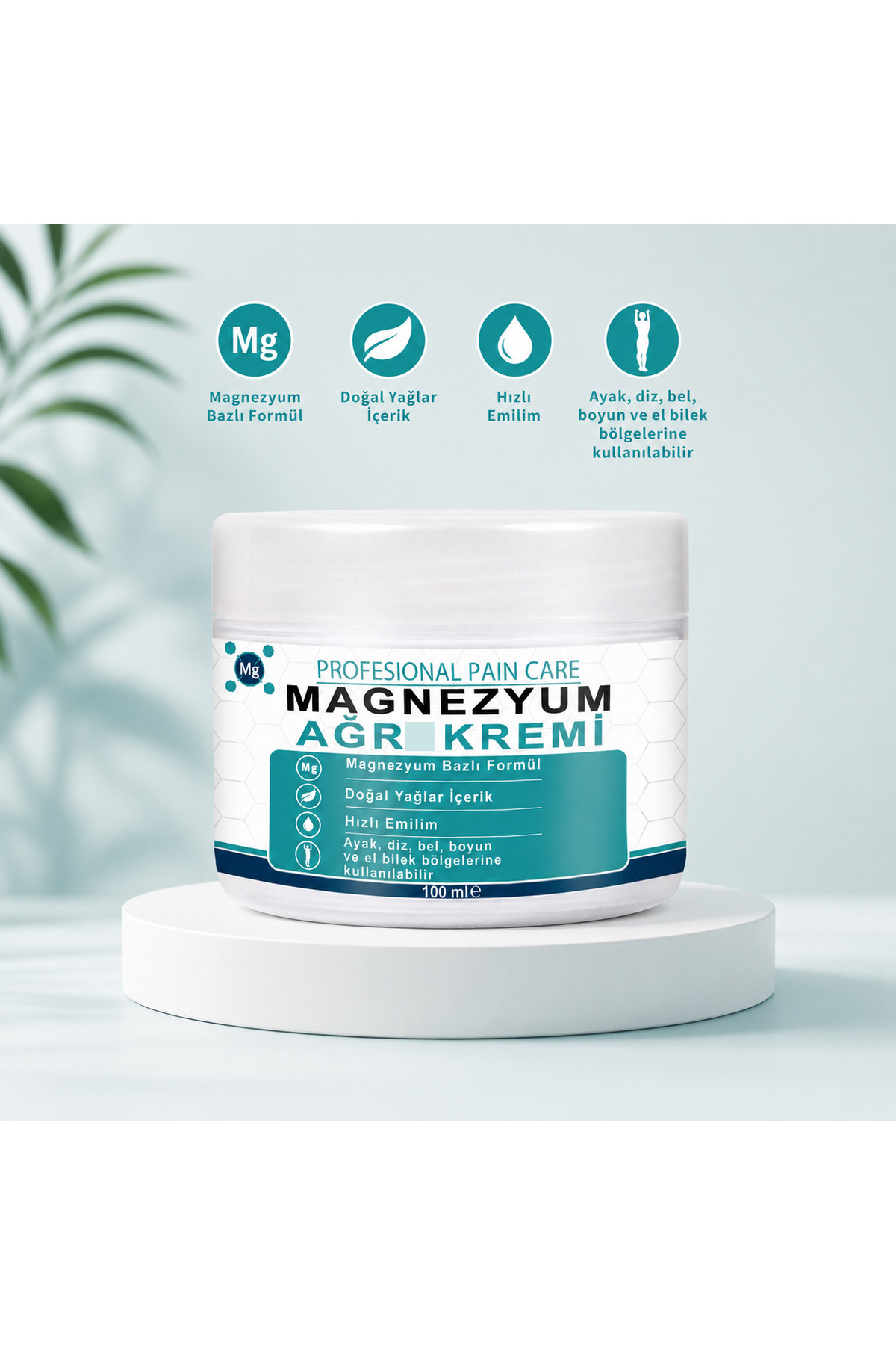 Genel Markalar Magnezyum İçerikli Doğal Hareket Konforunu Destekleyen Ağrı Giderici Rahatlatıcı Masaj Kremi 100 ML — Magneyzumlu Vücut Ağrısı Giderici Krem