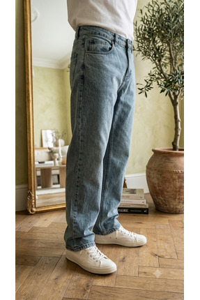 kozza giyim MAVİ Baggy PANTOLON