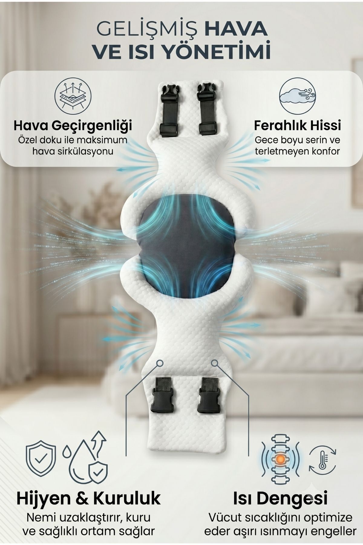 Timoties Modüler Ortopedik ve Siyatik Uyku Korse Yastığı görsel 7