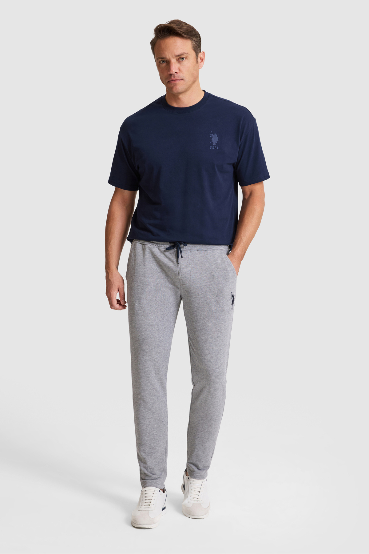 U.S. Polo Assn. Men's Gray Melange Sweatpants 50322603-Vr086