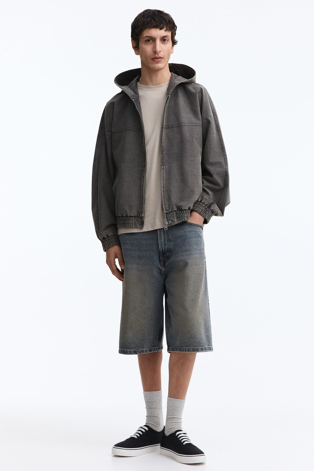 شلوارک جین گشاد اچ اند ام شلوارک برمودا H&M