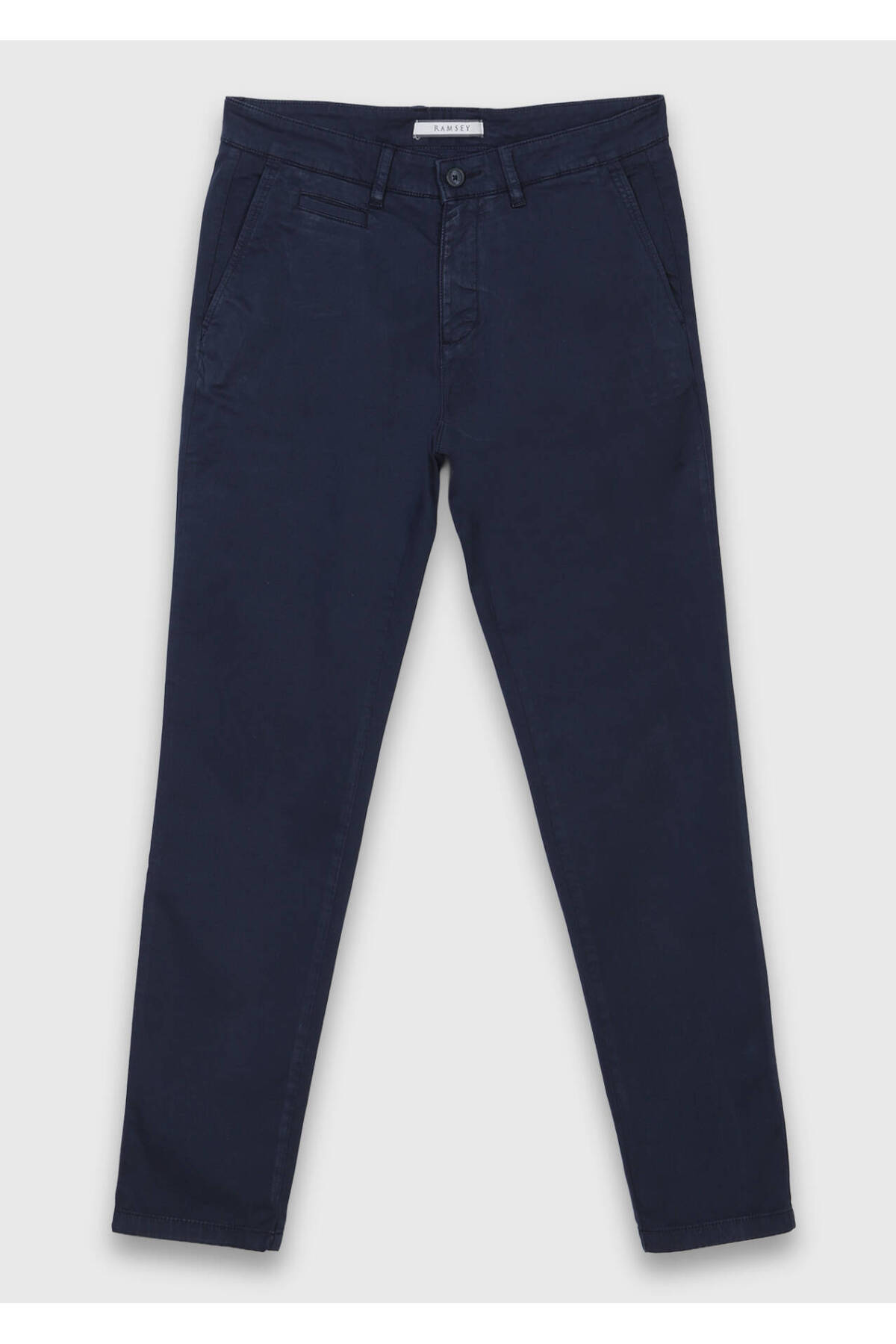 Lacivert Düz Dokuma Regular Fit Casual Pamuk Karışımlı Pantolon — رنگارنگ 165727 — تصویر 6 از 7