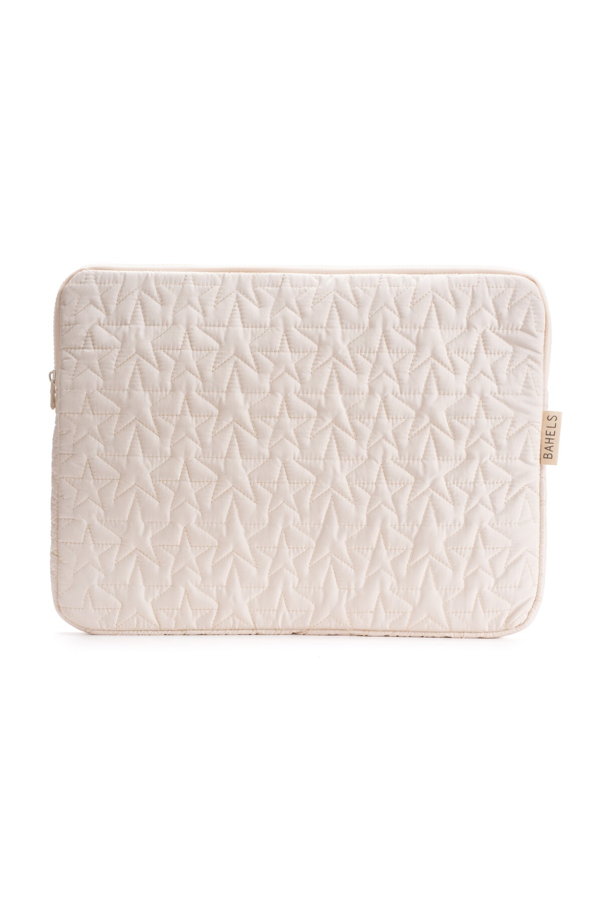 BAHELS Star Puffy Krem Yıldız Desen XL Macbook ve Tablet Uyumlu Portföy Çanta