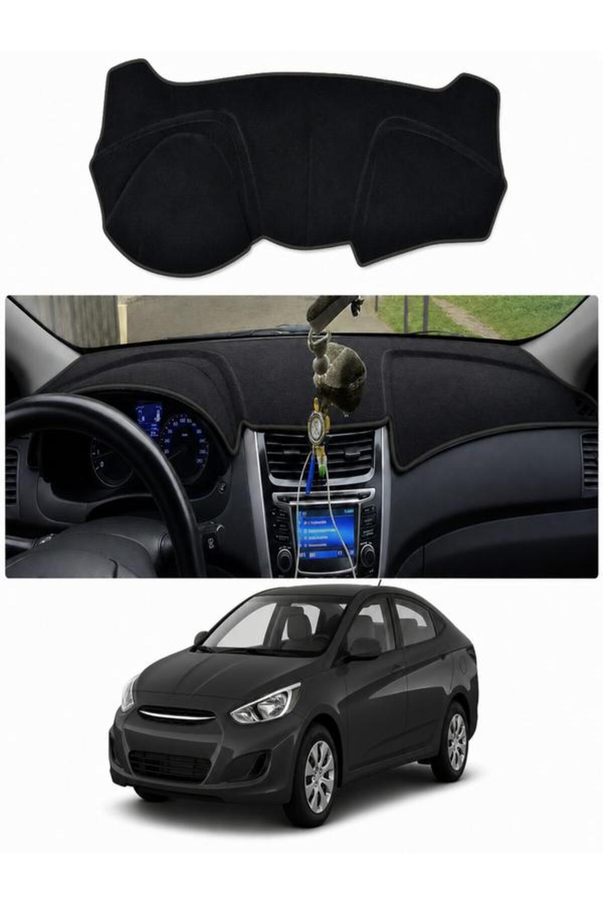 e-biz Hyundai Accent Blue (2010-2017) Uyumlu Torpido Koruma Örtüsü Oto Kılıfı Siyah