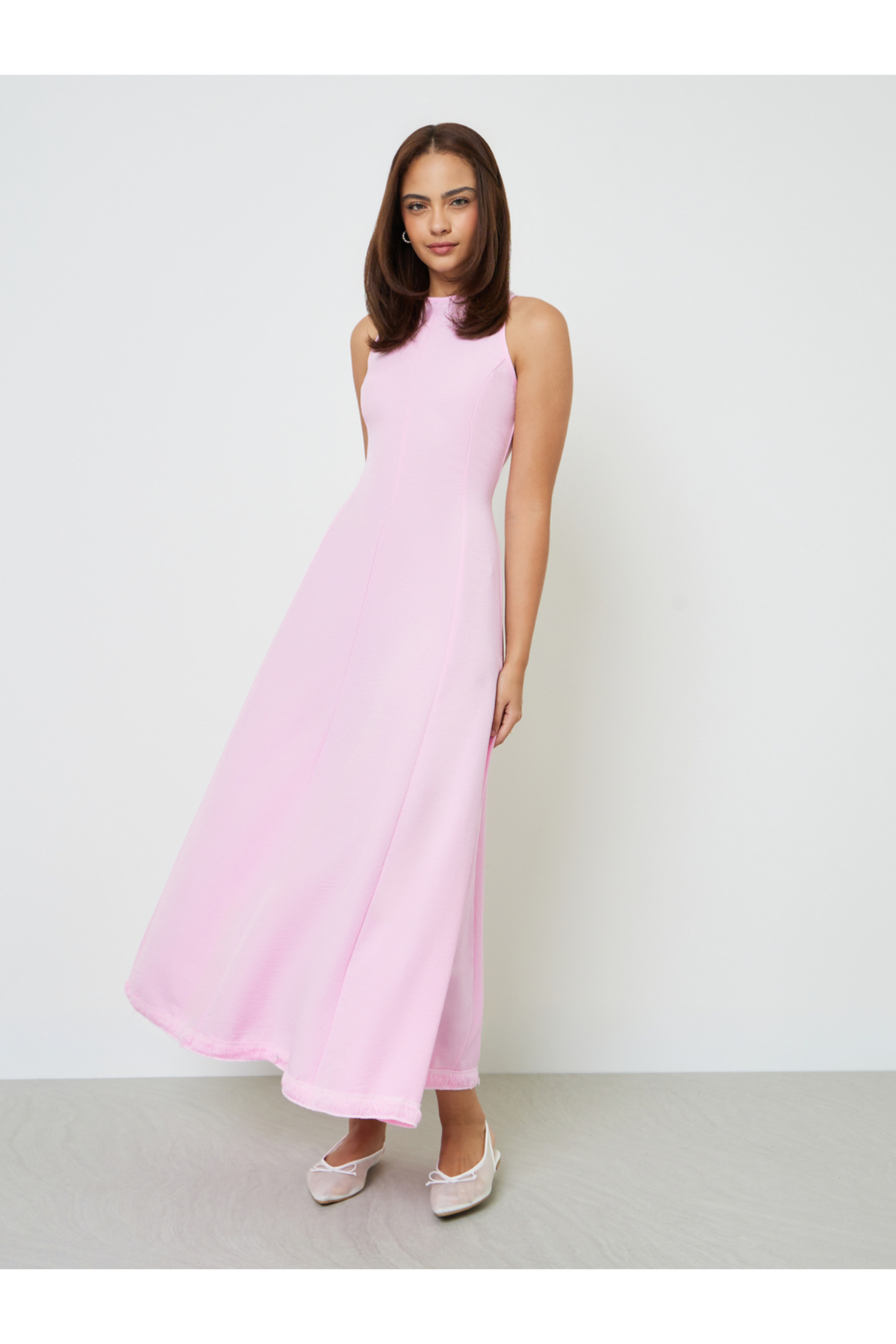 Styli Pink Sleeveless Casual A-Line Maxi Dress