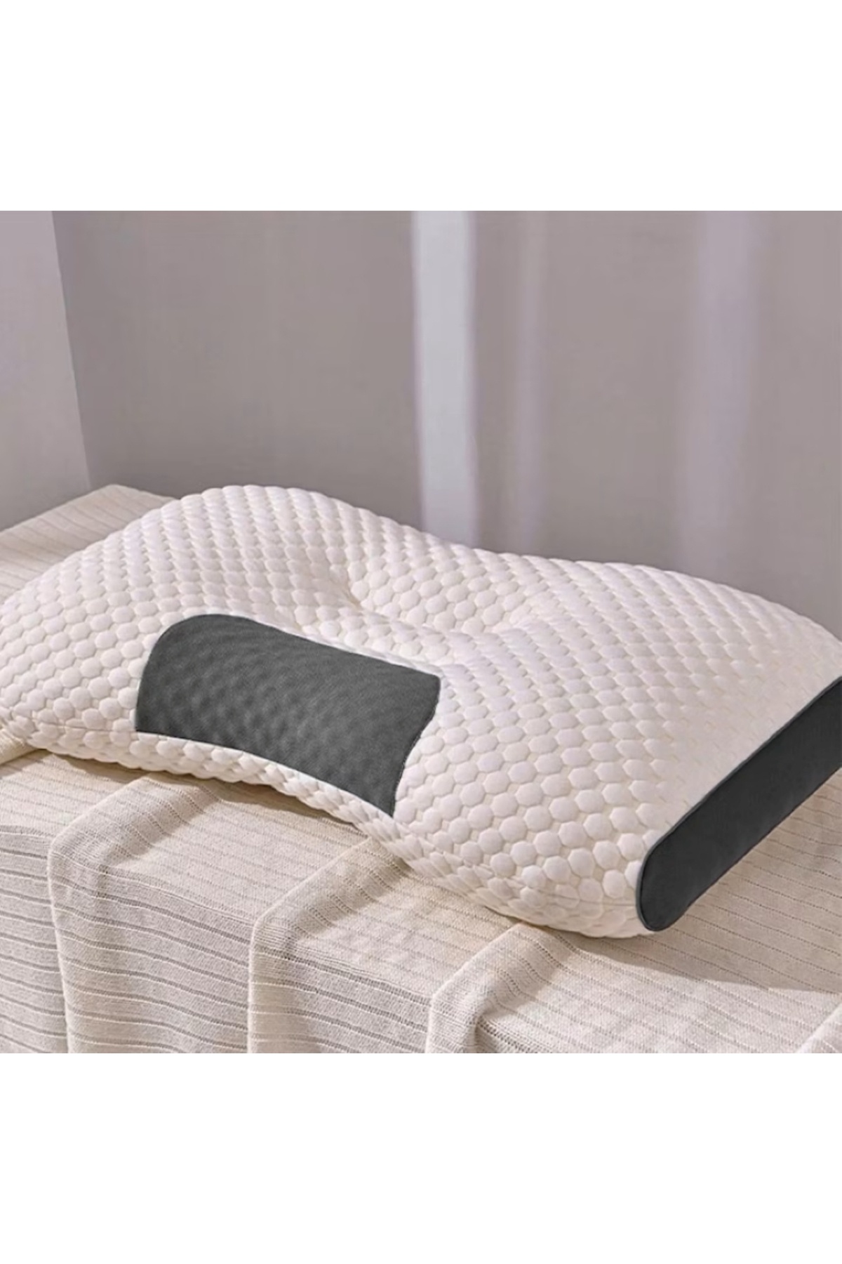 EMATTEIRO Pernă Reglabilă din Spumă cu Memorie, Suport Cervical Anatomic, Înă...