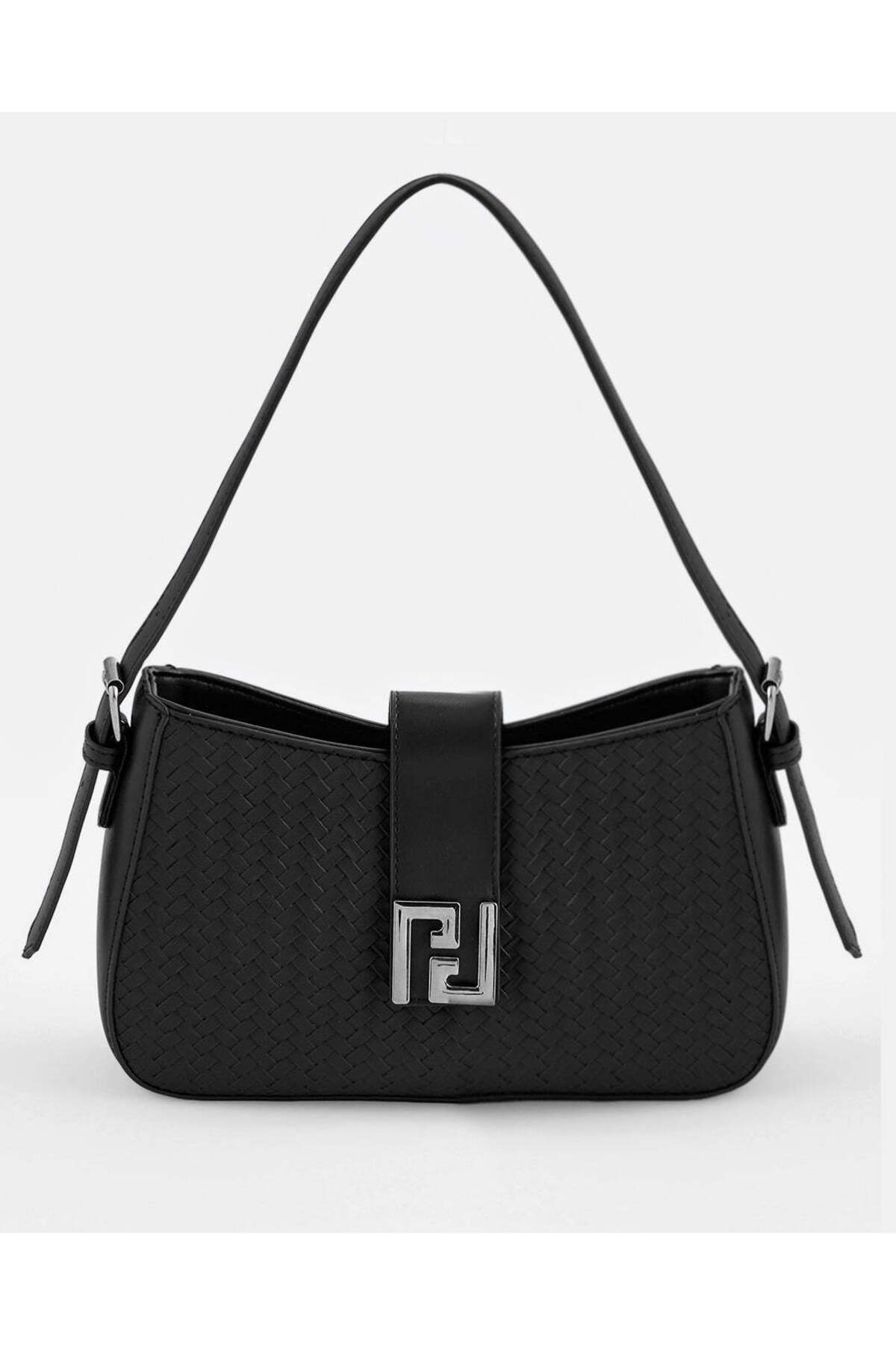 REDTAG Women Black Woven Shoulder Bag