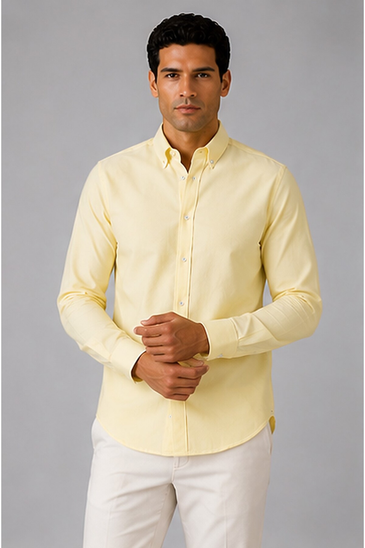 Oxford Kumaş Uzun Kol Regular Fit Erkek Gömlek | MES1210329-1