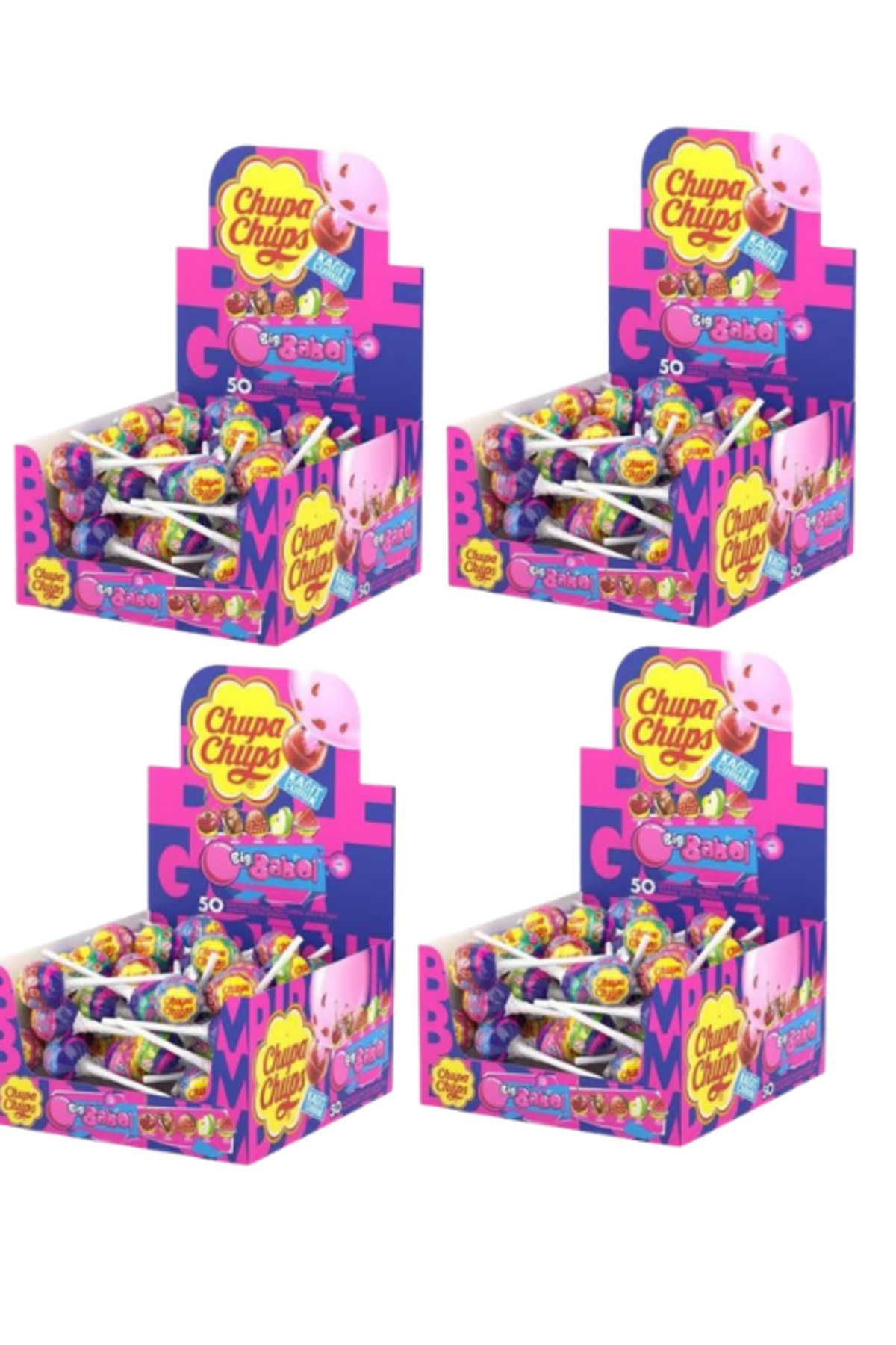 Chupa Chups Vişne, Kola, Çilek, Elma, Karpuz Aromalı Sakızlı