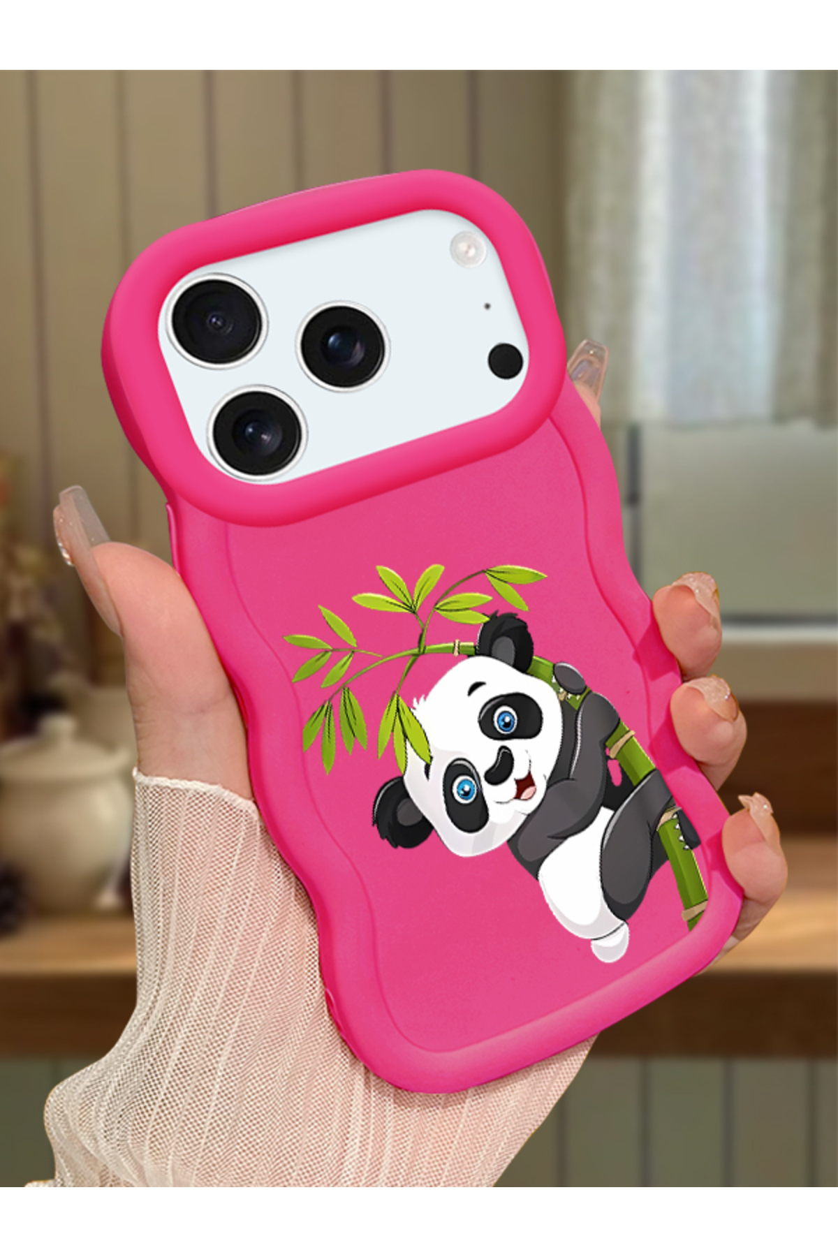 iPhone 17 Pro Max Compatible Case camera protector Red Silicone Couple Phone Case Panda Pattern