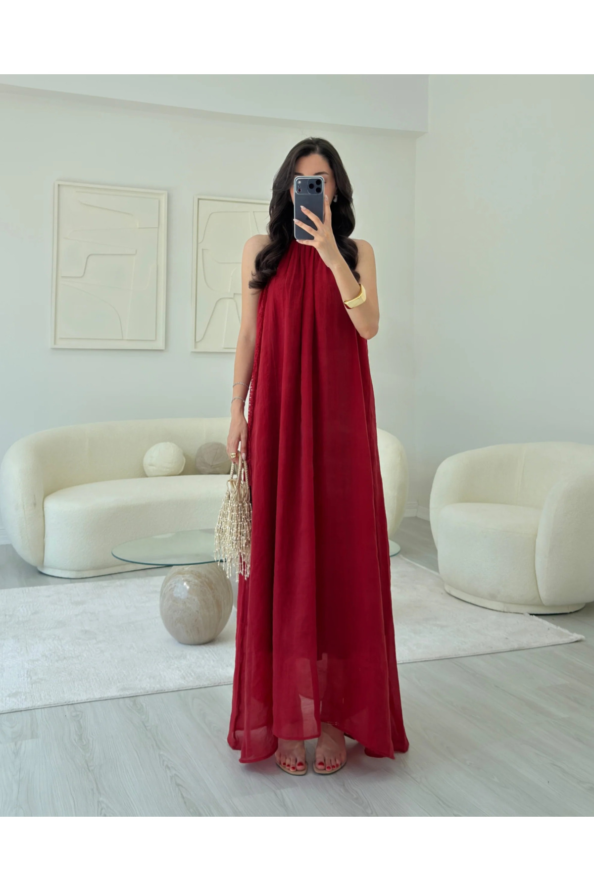 My Blog Red Collared Lace Dress - 3438