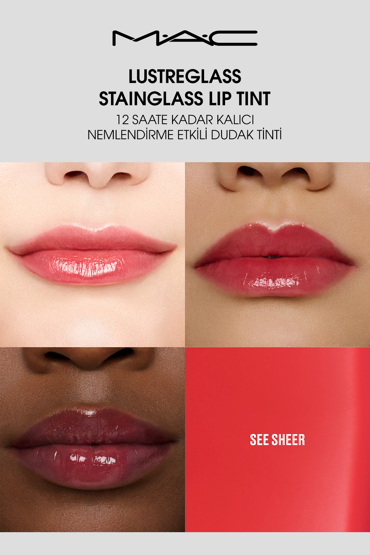 رنگ لب StainGlass Lusterglass - Lip Tint با اثر مرطوب کنندگی ماندگار تا 12 ساعت - Sheer را ببینید 3