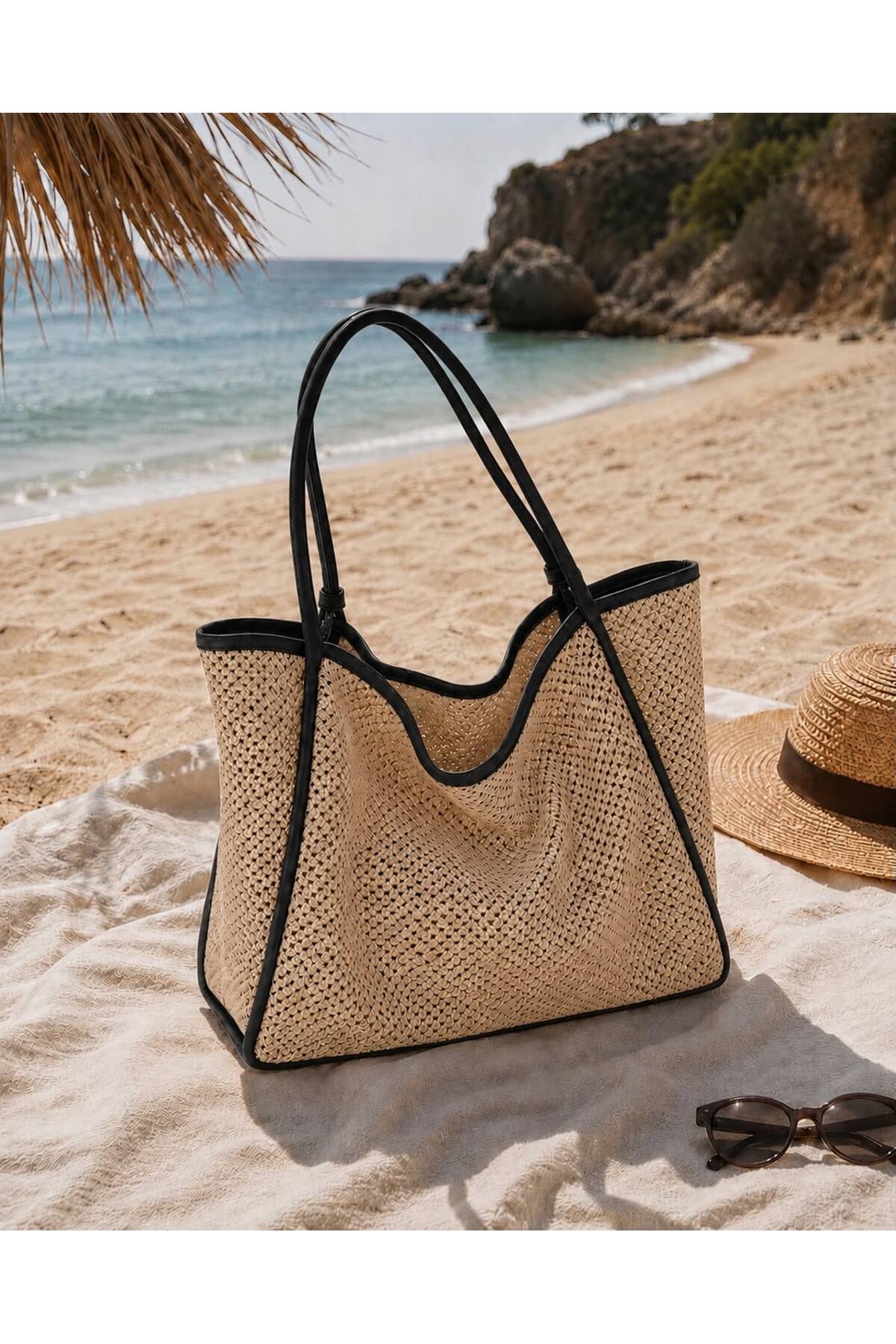 ValeriaBag Summer Time Plaj Çantası + Değerli Eşya Çantası görsel 5