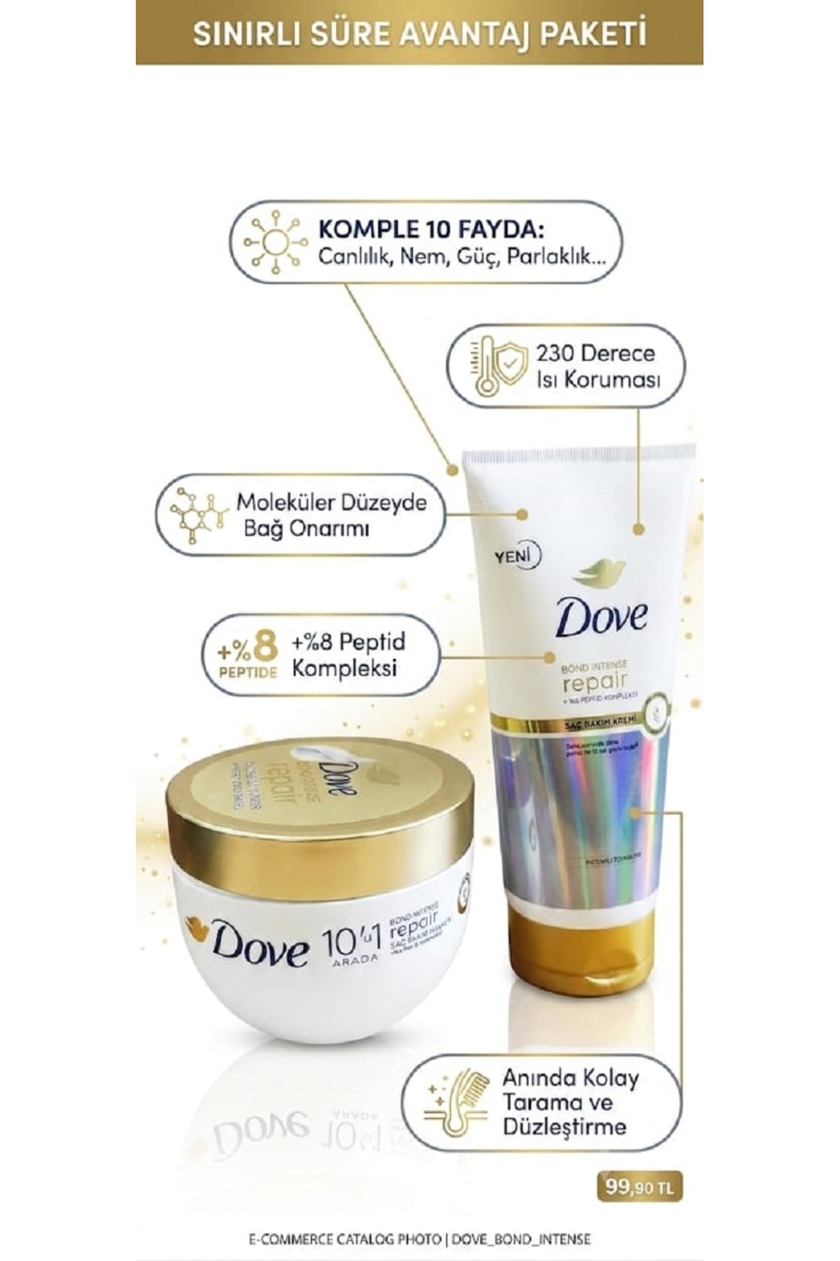 SAÇ BAKIM SETİ - Bond Intense Repair 10'u 1 Arada Saç Bakım Maskesi & Saç Bakım Kremi 2’li Set — INKDOVE150720252 — تصویر 2 از 2