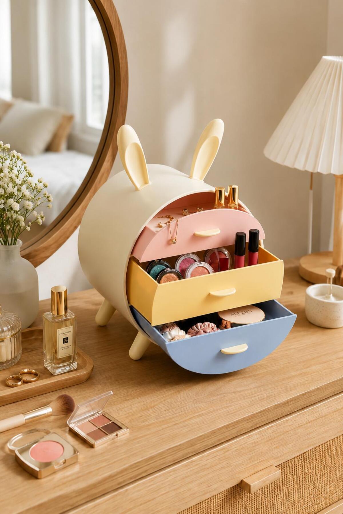 リタエアー オプションパック フルセット+おまけ付き③ İLİVA 3 Çekmeceli Kozmetik Organizer – Takı, Makyaj, Aksesuar ve