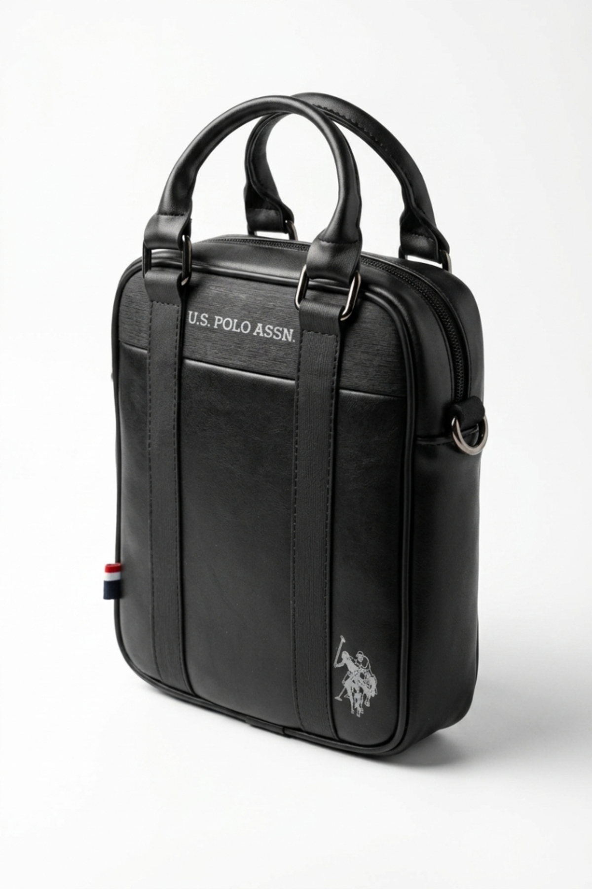 U.S. Polo Assn. Erkek Çanta Deri Görünümlü Çapraz Askılı Postacı Çift Saplı Fermuarlı Ayarlanabilir Omuz Günlük PLHEY26051 görsel 4