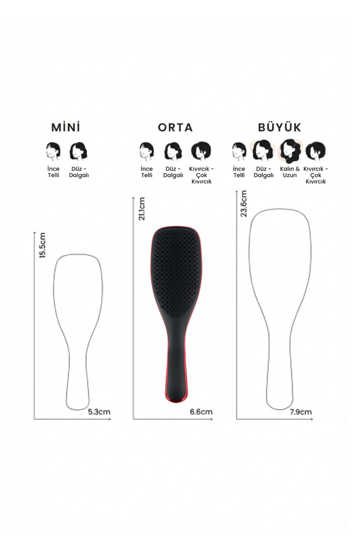 برس و شانه موی کرومی قرمز شیطان پوش پرادا مدل Ultimate Detangler — قرمز 10201-097-3 — تصویر 6 از 6