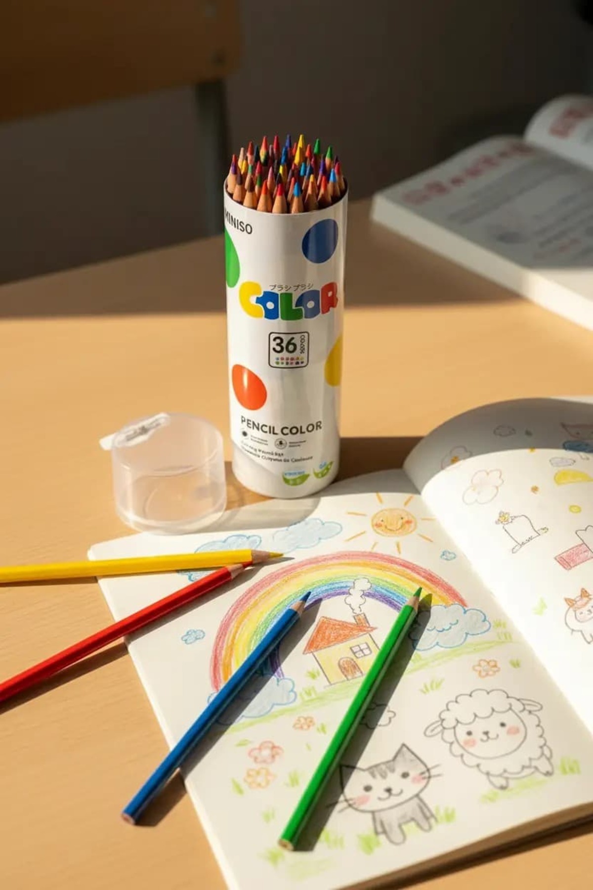 Miniso Lisanslı Polka Dot Silinebilir Boyama Kalemi Seti 36 Renk – Kolay Düzeltme