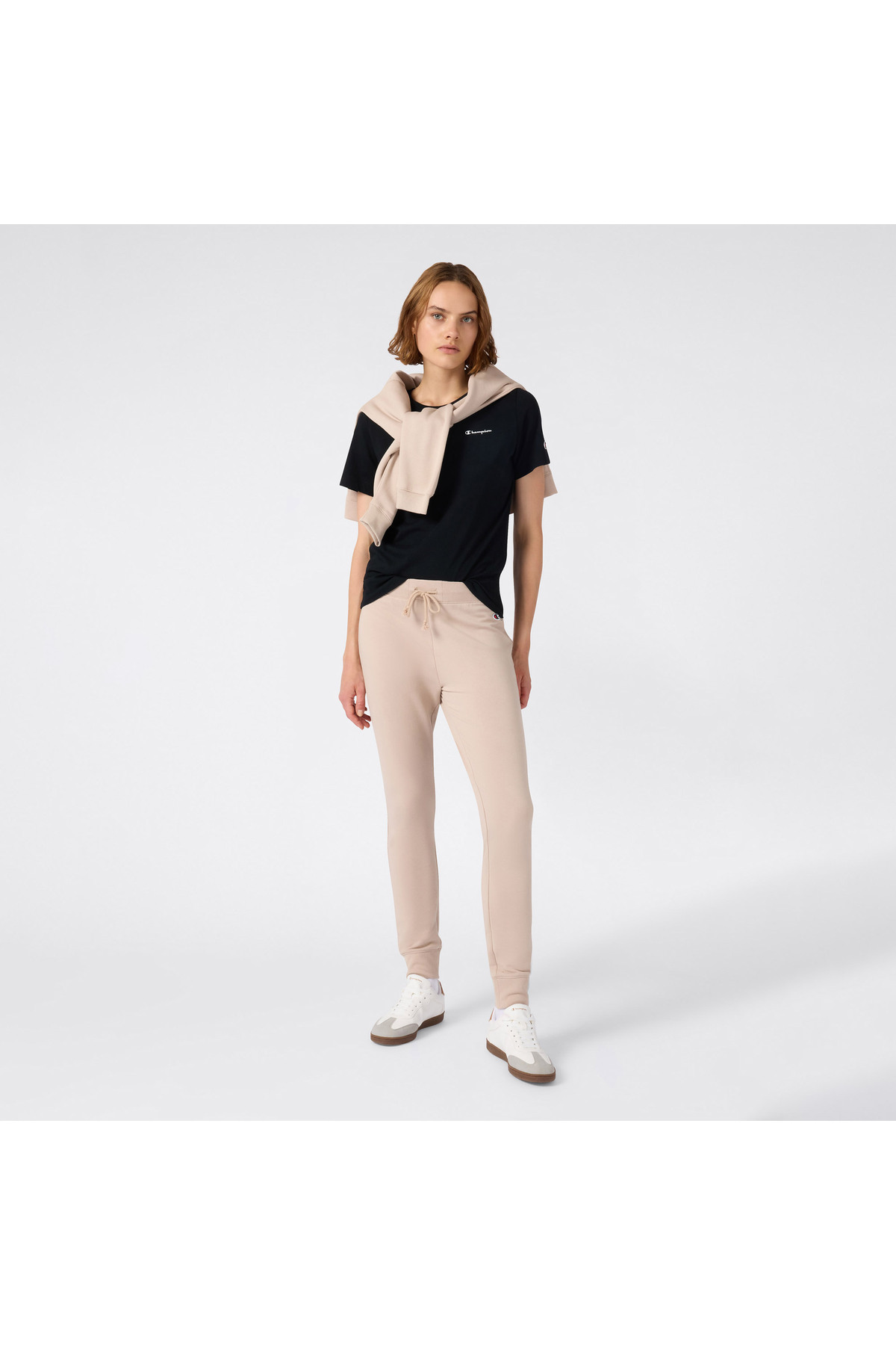 Champion SS Regular Fit Kadın Siyah T-Shirt görsel 2