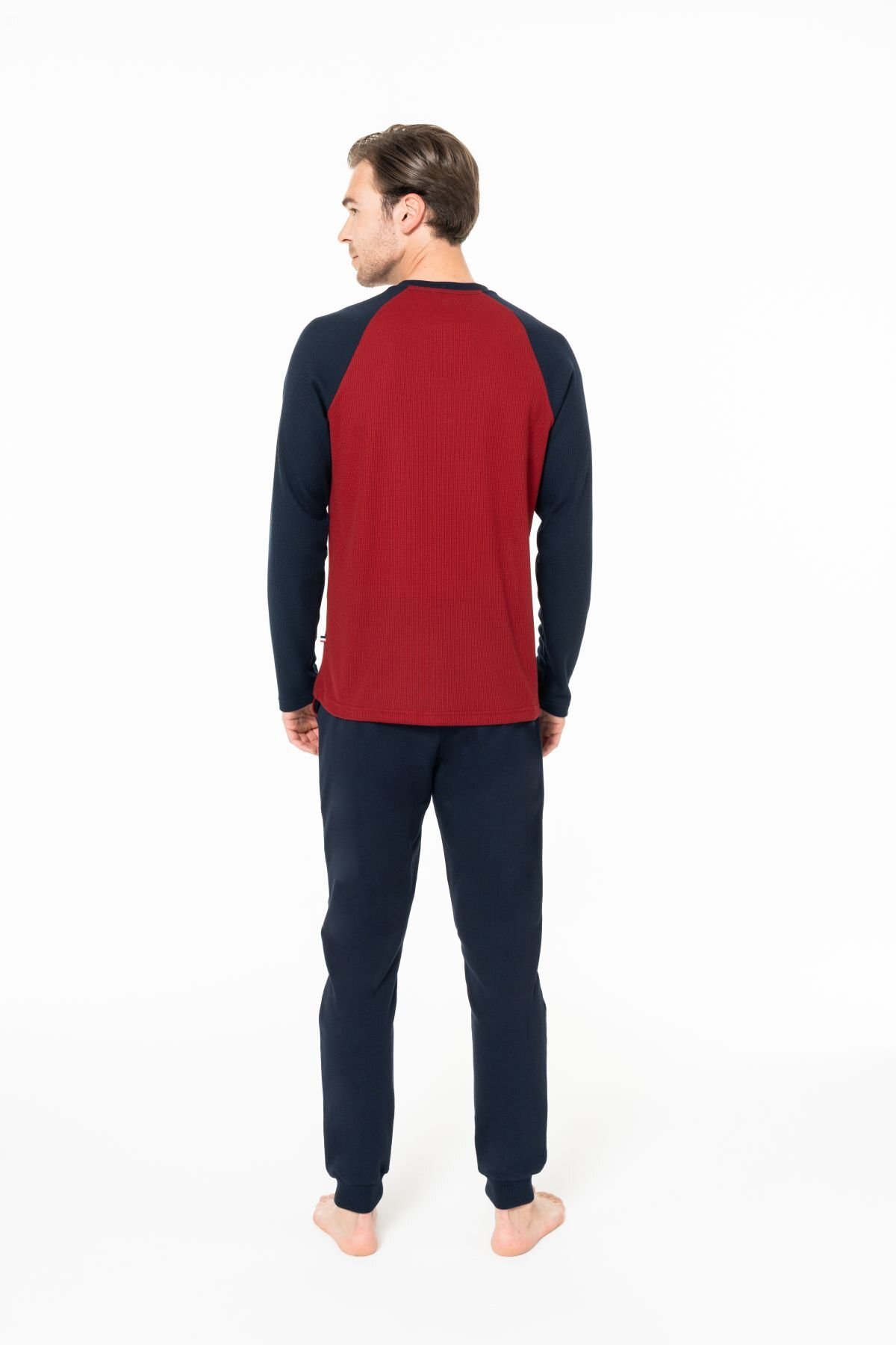 ست پیژامه مردانه زرشکی و سرمهای U.S. Polo Assn. مدل 50318618-VR011 — 2