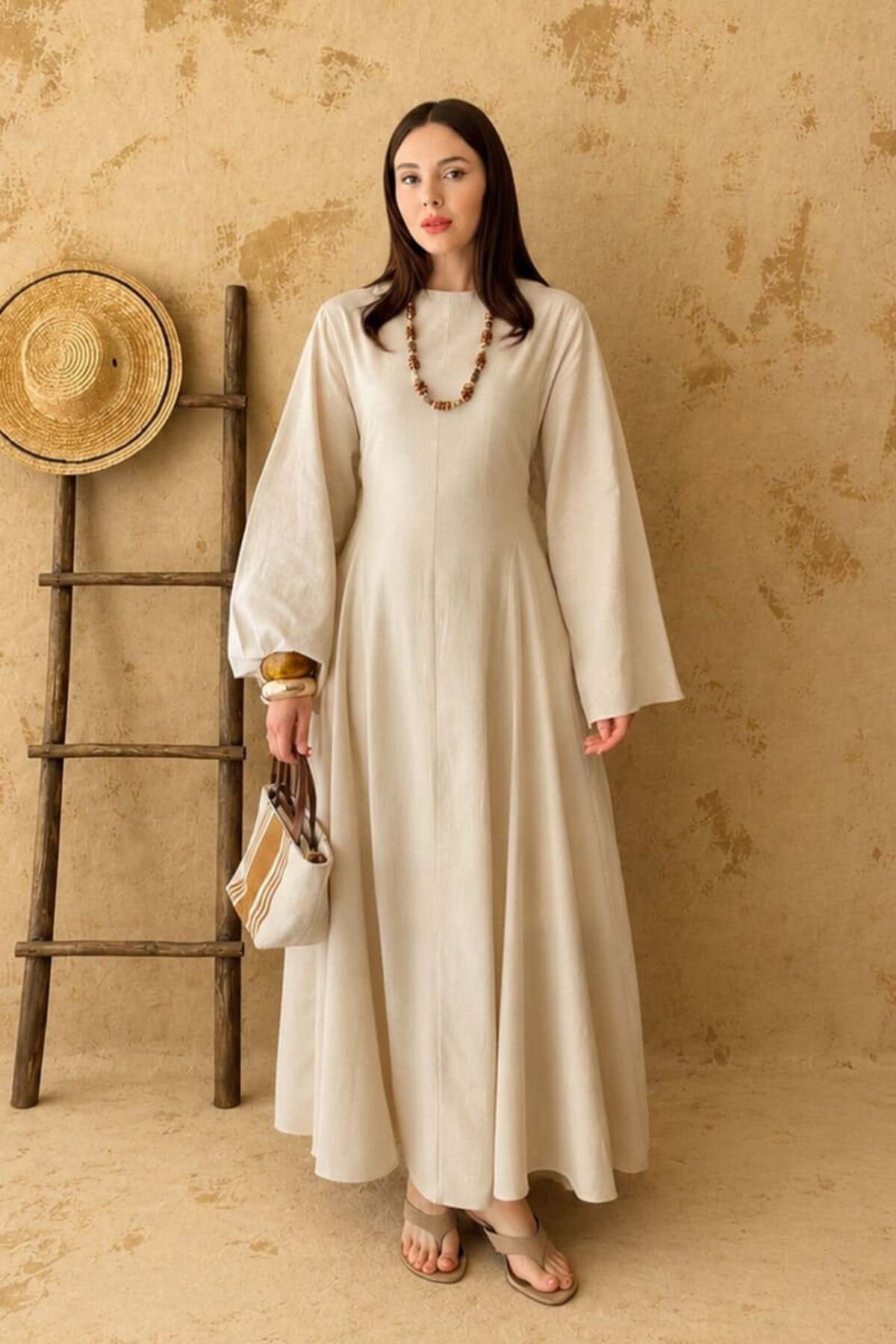 ceylan otantik Organic Linen Volume Dress