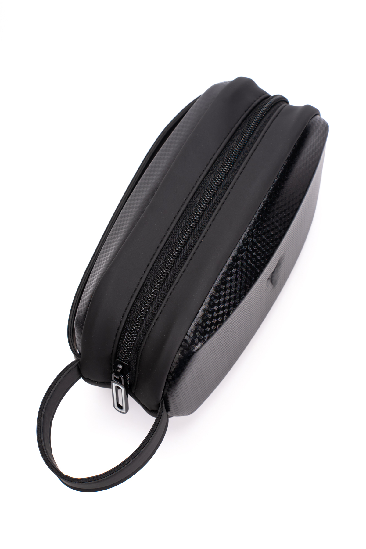 Newish Polo Erkek Siyah Desenli Deri-Kabuklu Traş Kozmetik Seyahat ve Bakım El Çantası portföy/clutch görsel 2