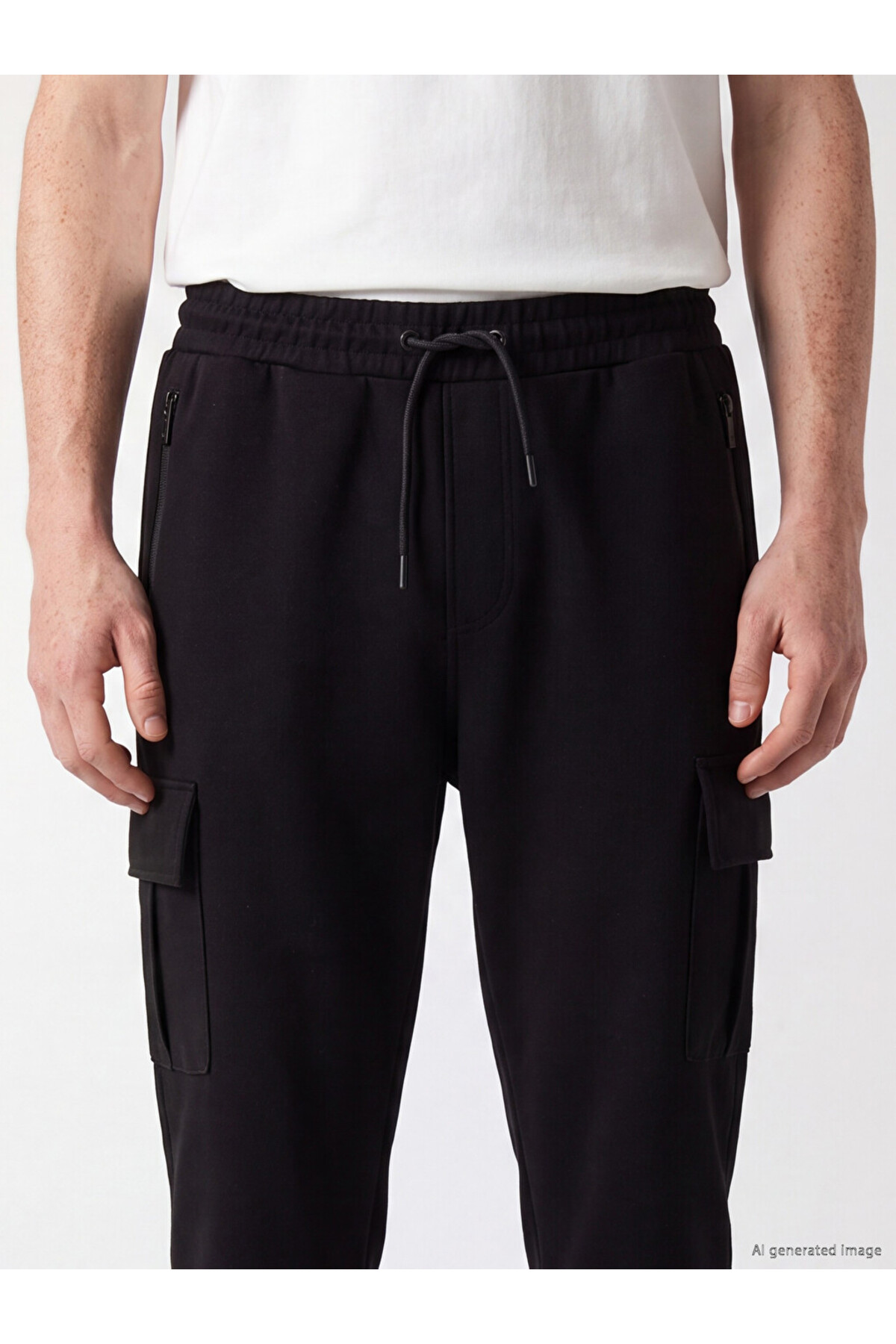 LC Waikiki Siyah Regular Fit Erkek Jogger Eşofman Altı görsel 3