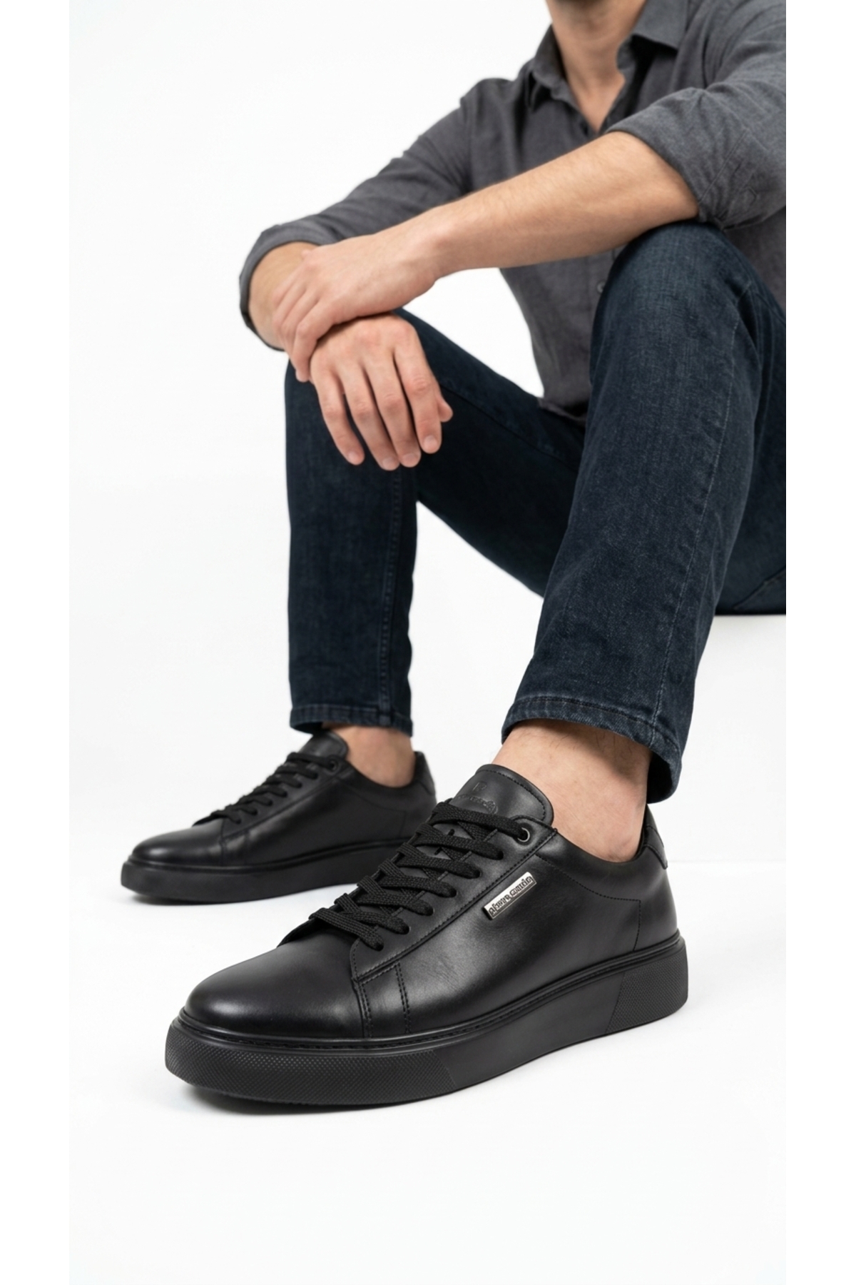 Pierre Cardin Erkek Ayakkabı Sneaker Bağcıklı Hakiki Deri Kalın Tabanlı Günlük Rahat Sade Klasik Model 1662604b görsel 3