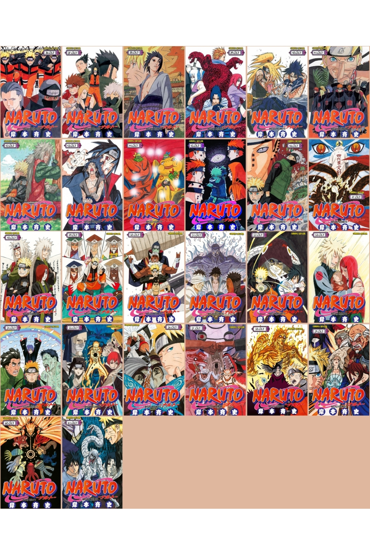 Gerekli Şeyler Yayıncılık Naruto 36-61. Ciltler Şömizli Türkçe Manga Seti