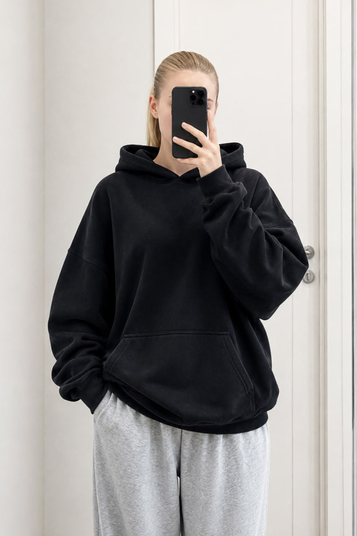 Violon WING SIRT DANTEL KANAT DETAYLI SWEATSHIRT SİYAH görsel 3