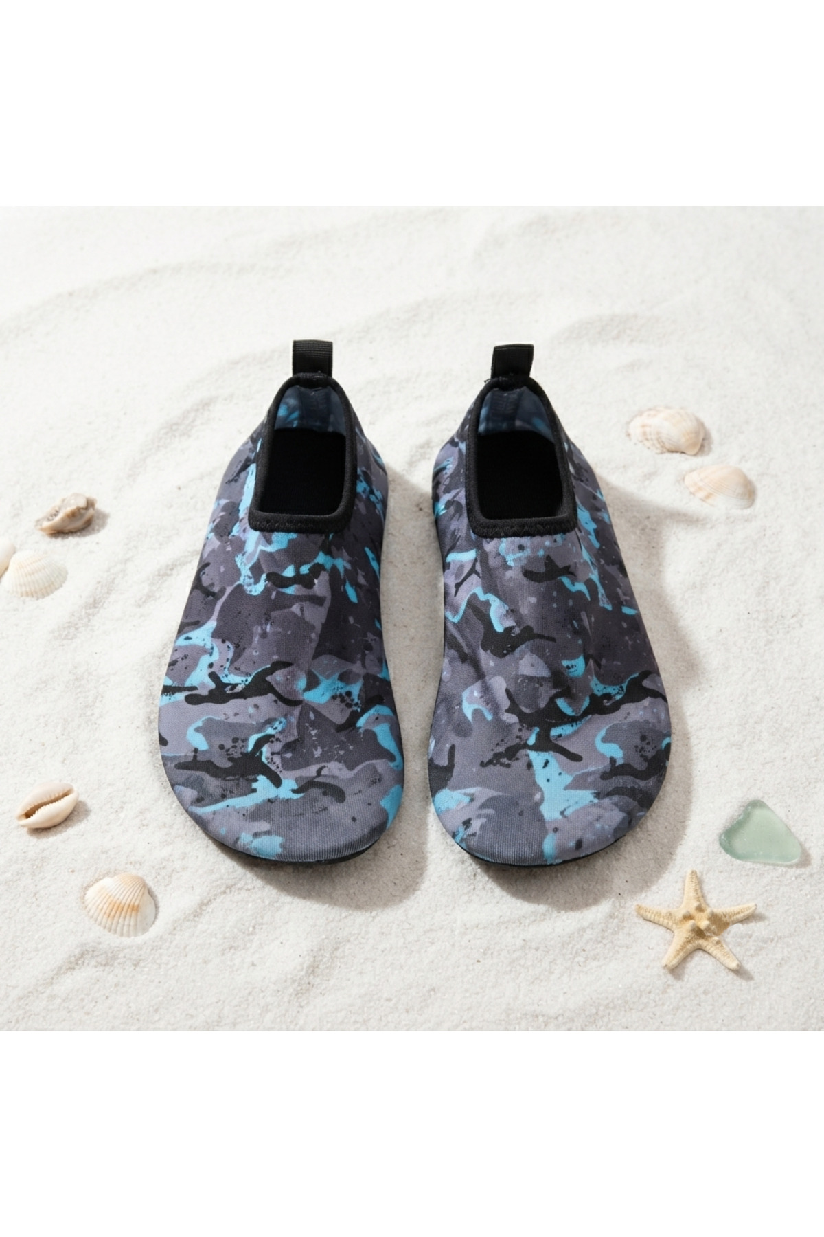 LAL's Erkek Deniz Ayakkabısı Kaymaz Tabanlı Havuz Ayakkabısı Kamuflaj Desenli Aqua Shoes Plaj Su Ayakkabısı