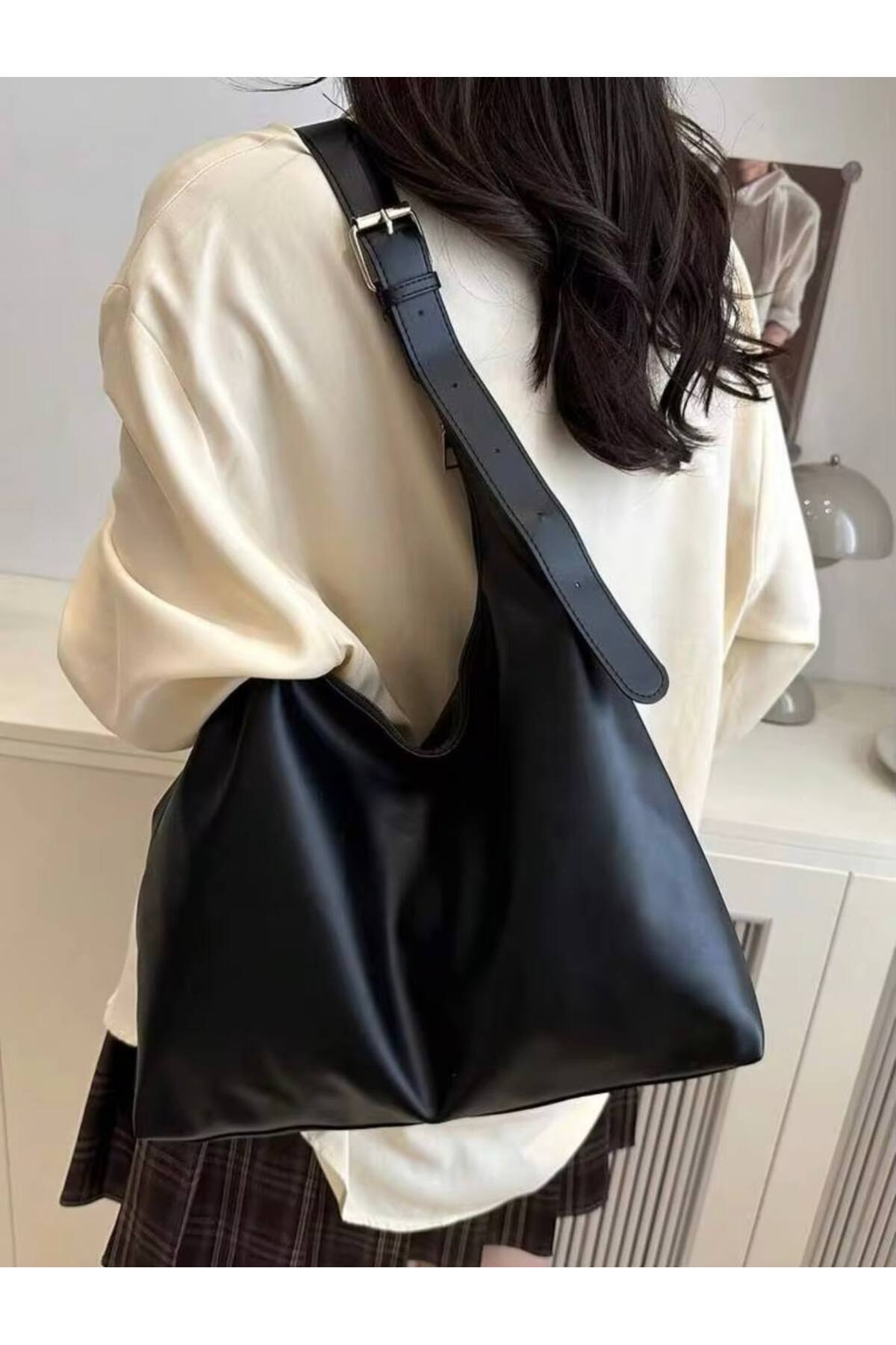 Black MODA Large Women's Tote Shoulder Bag - Premium Design görünüm 5