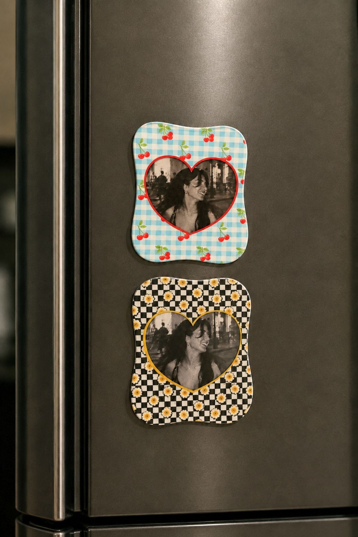 2’li Magnet Fotoğraf Çerçevesi Seti – Kiraz & Papatya