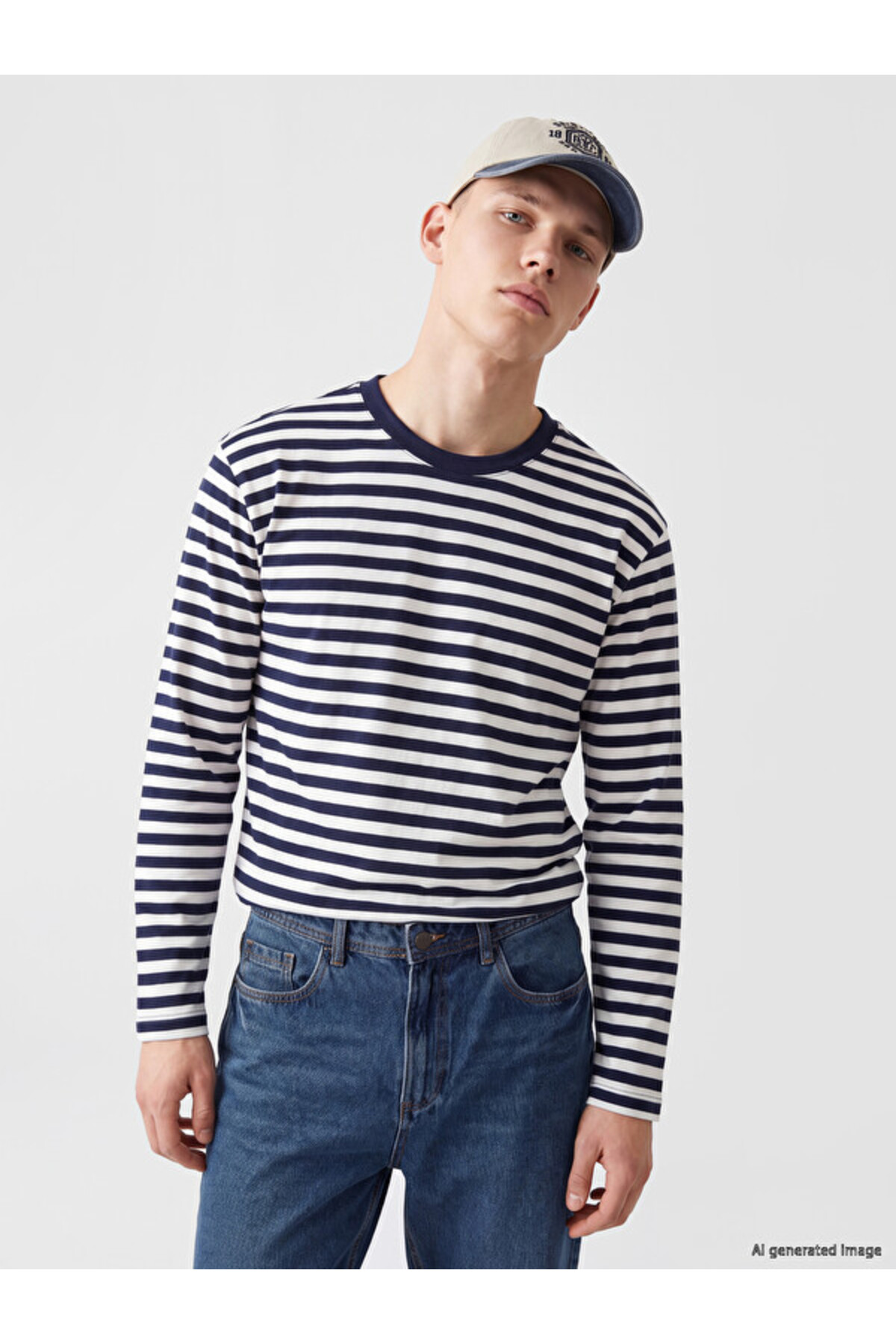 LC Waikiki Zero Roba Collar Striped Men's Sweatshirt from Uzg Store for Style Enthusiasts