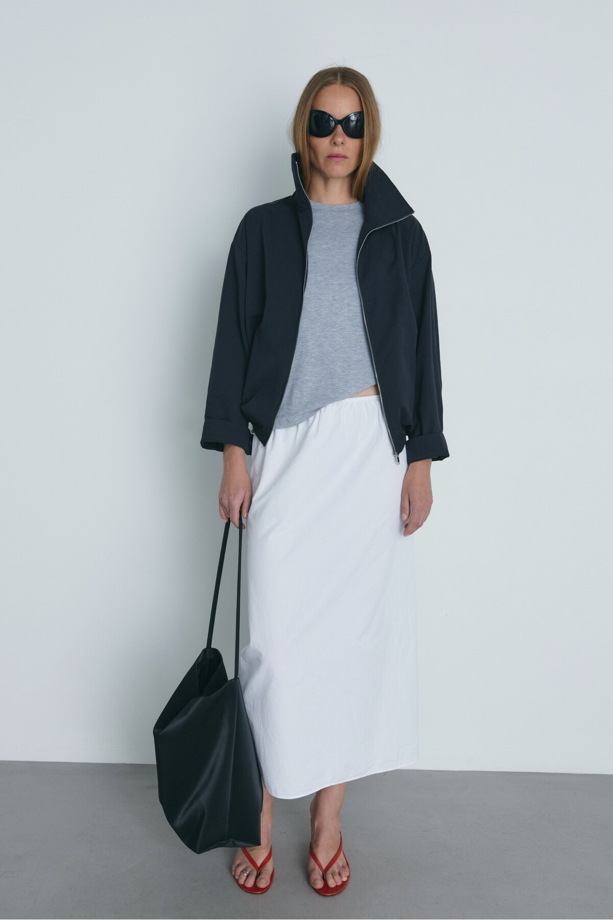 Suud Collection Lacivert Nora Fermuarlı Gabardin Ceket görsel 7