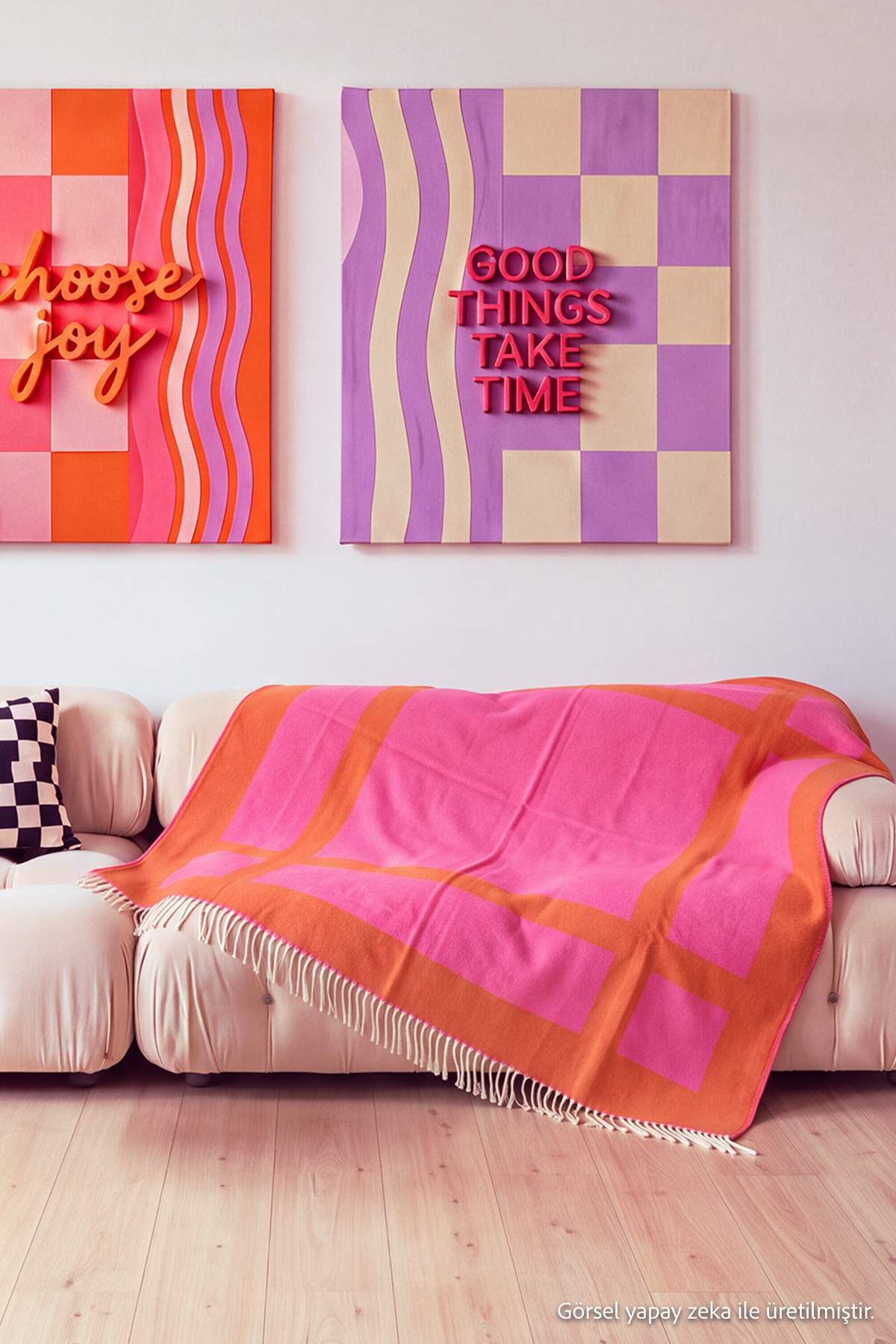 Trendyol Home Double Orange-Pink Blanket 180X220Cm Tphaw27Cb00001