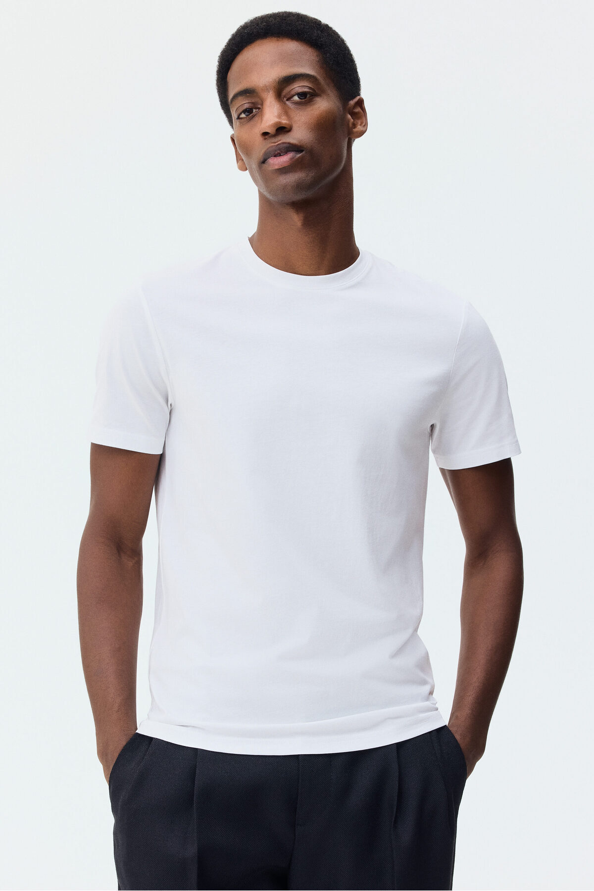 تی‌شرت نخی اسلیم فیت پیما اچ اند ام تی شرت H&M