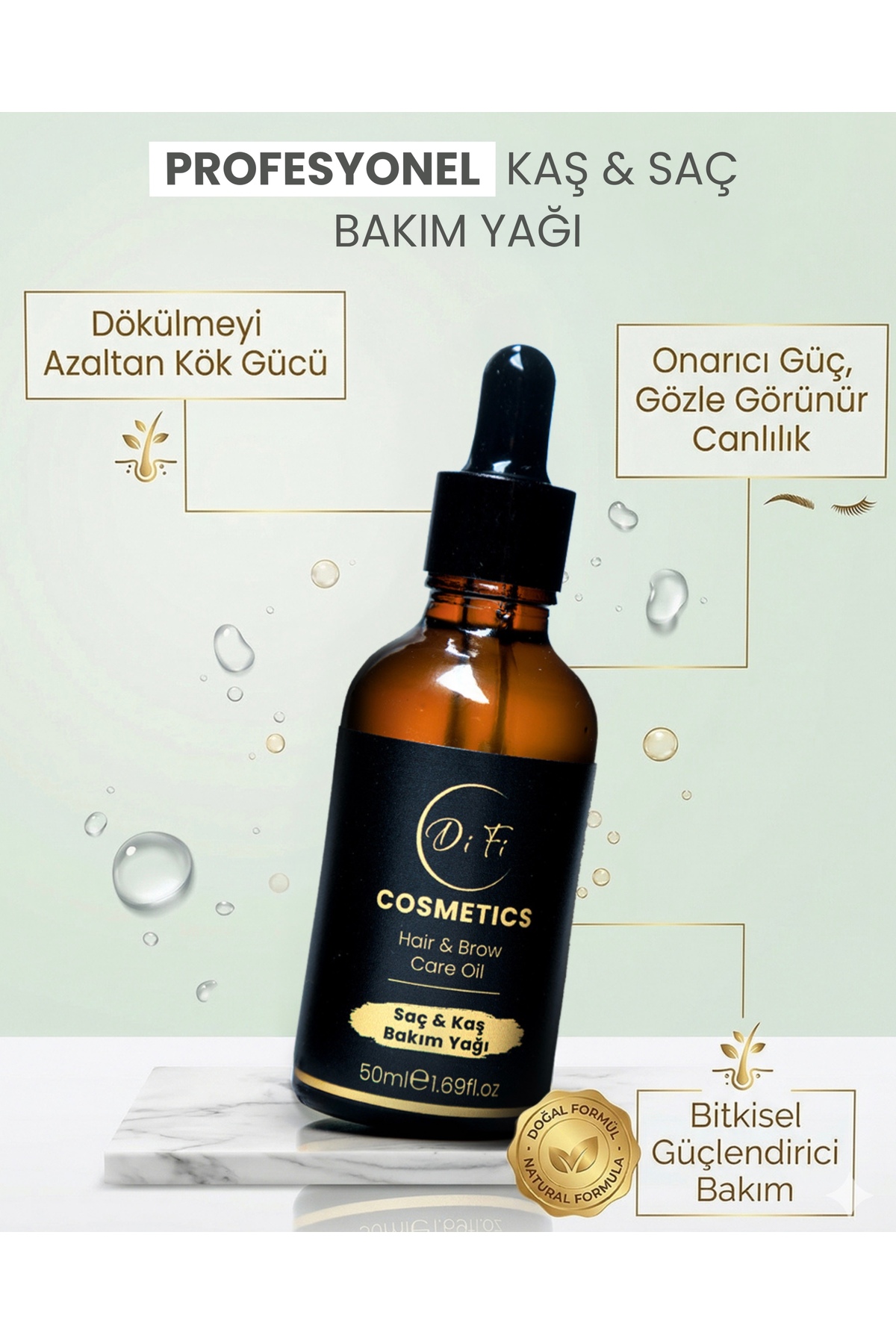 روغن مراقبت از مو و ابرو، بسته ۲ عددی (۵۰ میلی لیتر + ۱۰ میلی لیتر) — Difi5010 — تصویر 3 از 5