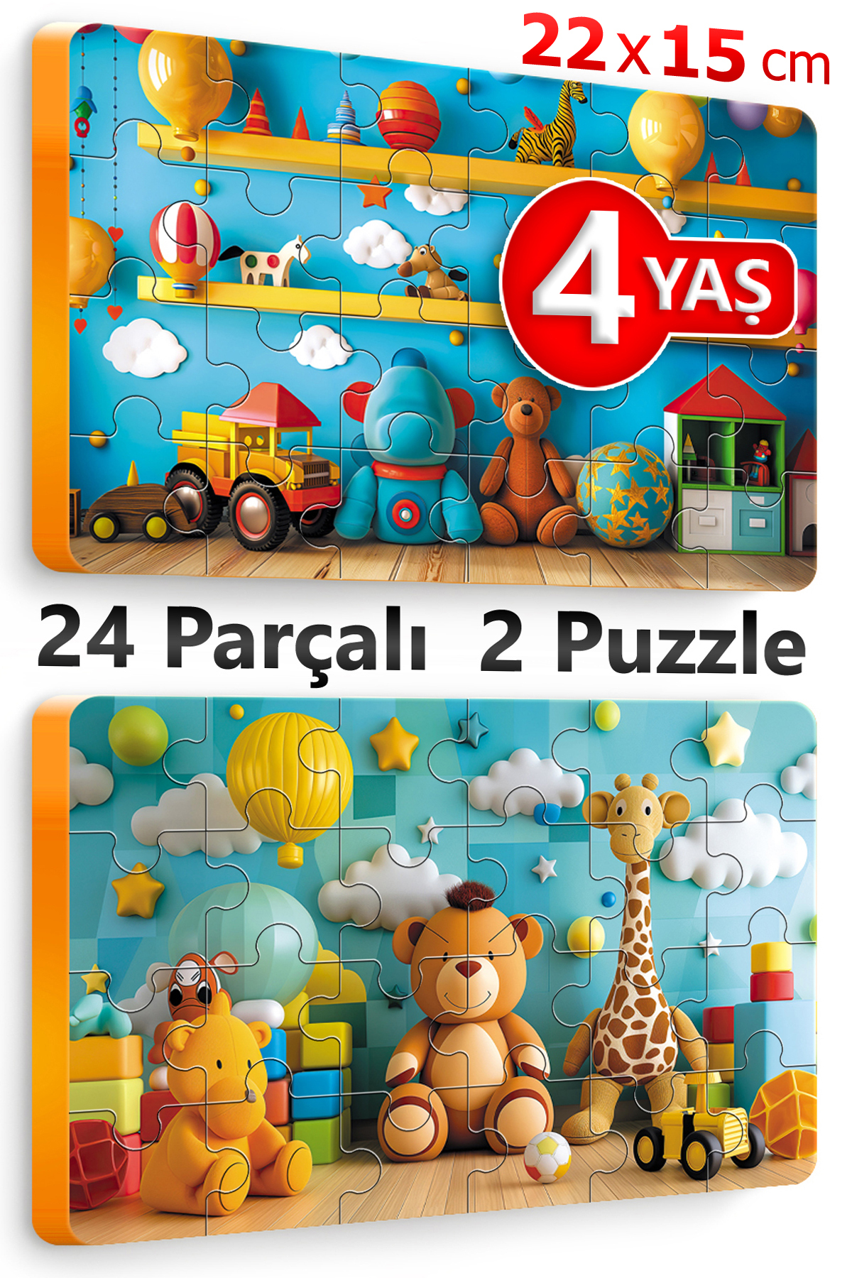 24 Pieces 2 Pieces Thick Kids Puzzle 3-4 Years Puzzle Toy Room