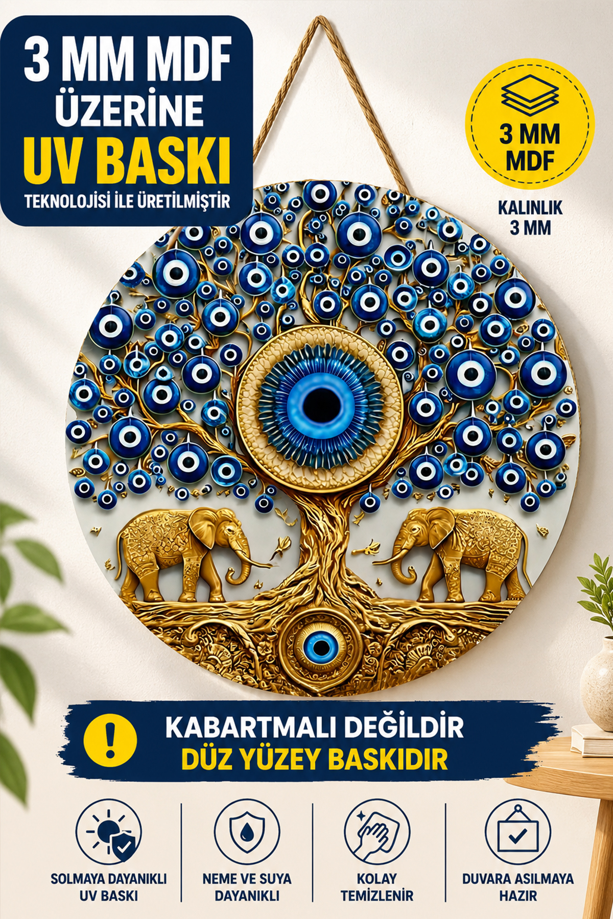 MARNELLO CONSEPT Nazar Boncuğu Temalı Ahşap MDF Duvar Süsü - Hayat ...