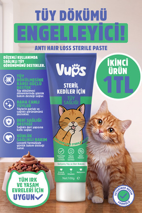 VUPS Tüy Dökülme Engelleyici Kedi Malt Macunu 100 gr