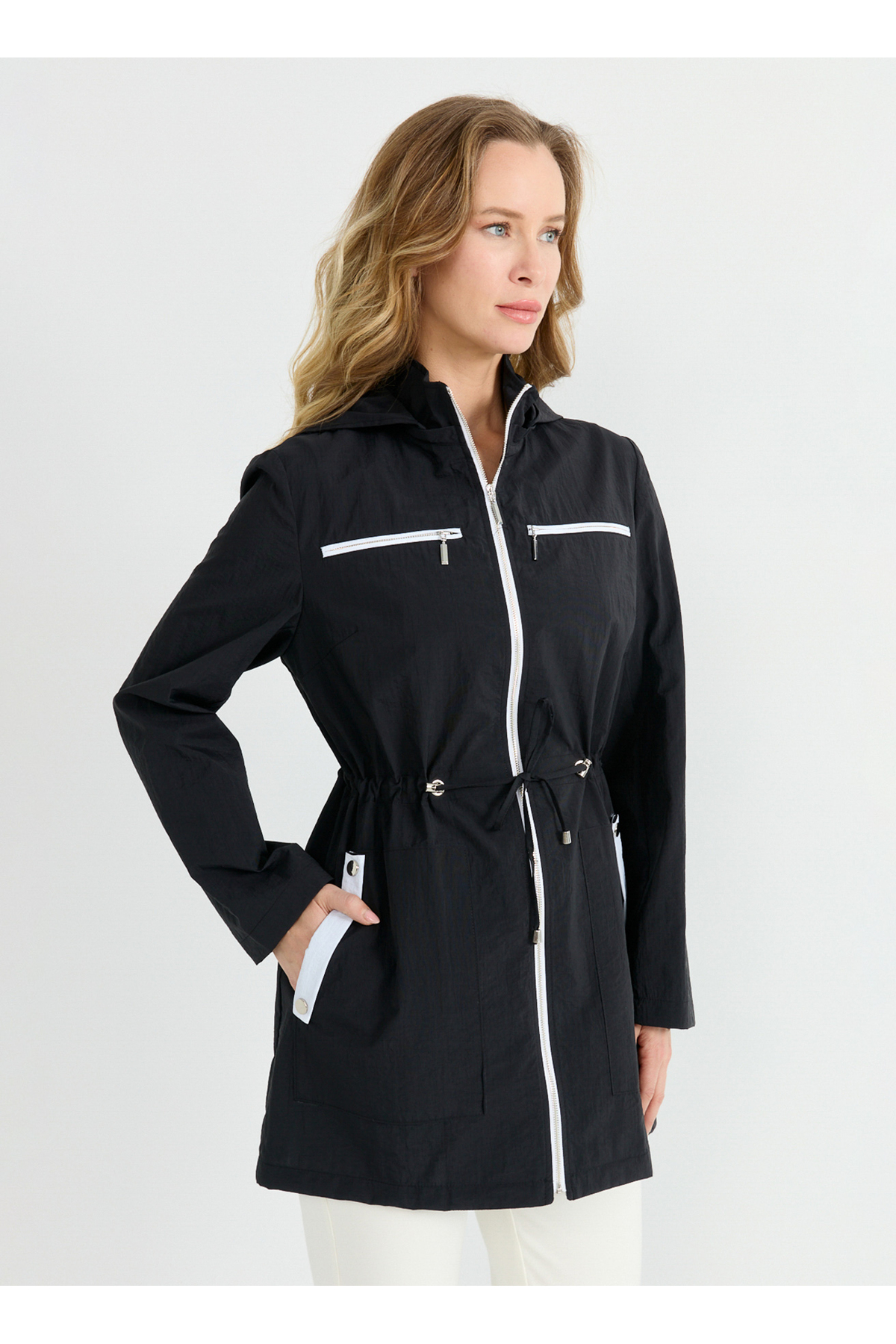 Selen Siyah Kadın Trençkot 26YSL9578 görsel 3