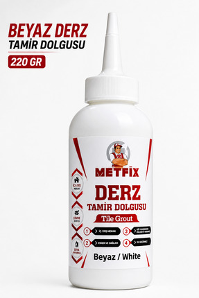 METFİX Beyaz Hazır Derz Arası Tamir Dolgusu 220 Gr Fayans Seramik Mermer Yeni...