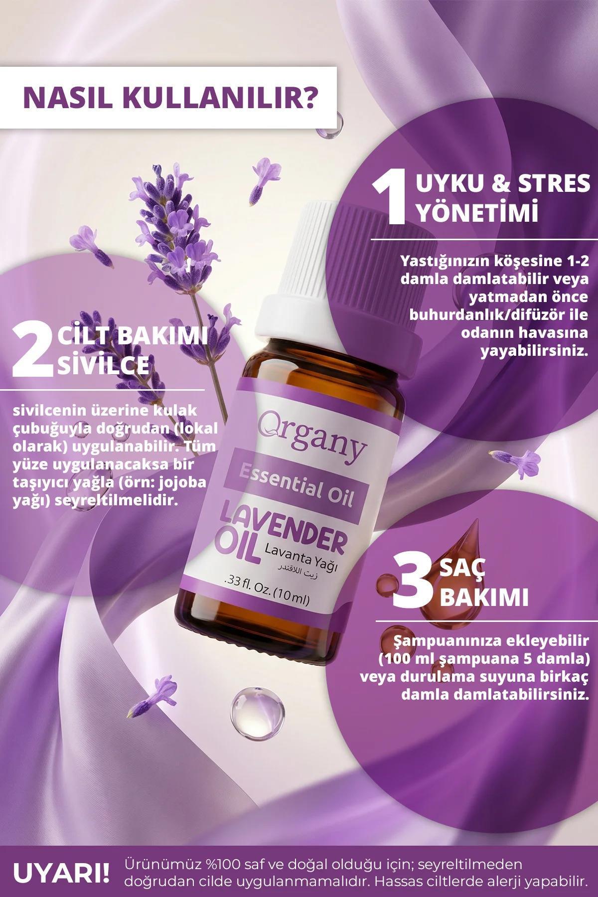 Uyku Kalitesi Artırıcı Lavanta Yağı %100 Doğal Rahatlatıcı Aromaterapi Yağı Lavender Essential Oil 10 ml — OGEY10LAO — تصویر 3 از 5