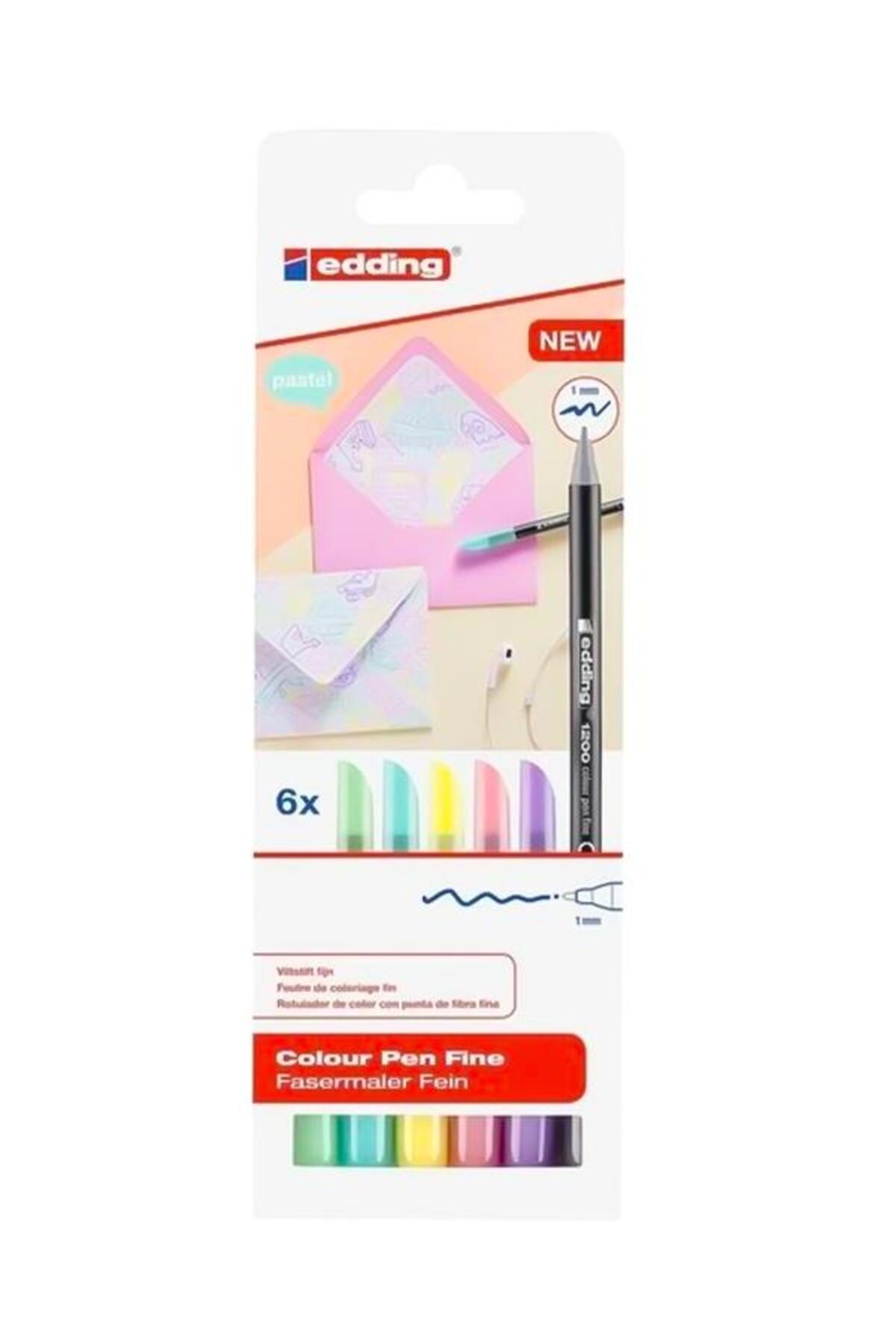 6-Piece Set Pastel Colors 1200 Fine Tip Markers Graphic Pen