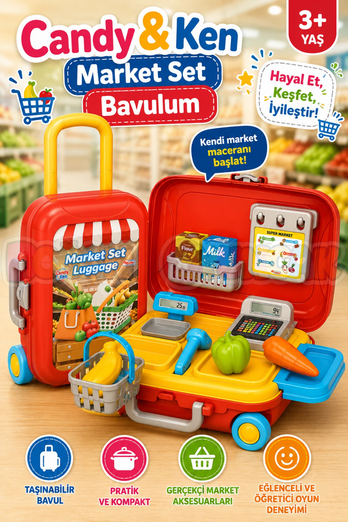 Doğan Oyuncak Dünyası Candy Ken Market Seti Bavulum - Market