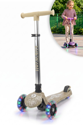 OLLY Kick'n'Roll Led Işıklı 3 Tekerlekli Lean-to-Steer Scooter 3-8 Yaş