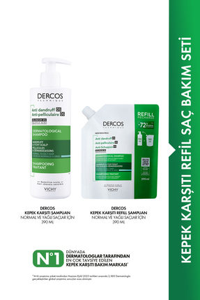 Vichy Normal ve Yağlı Saçlar İçin Kepek Karşıtı Refill Saç Bakım Seti